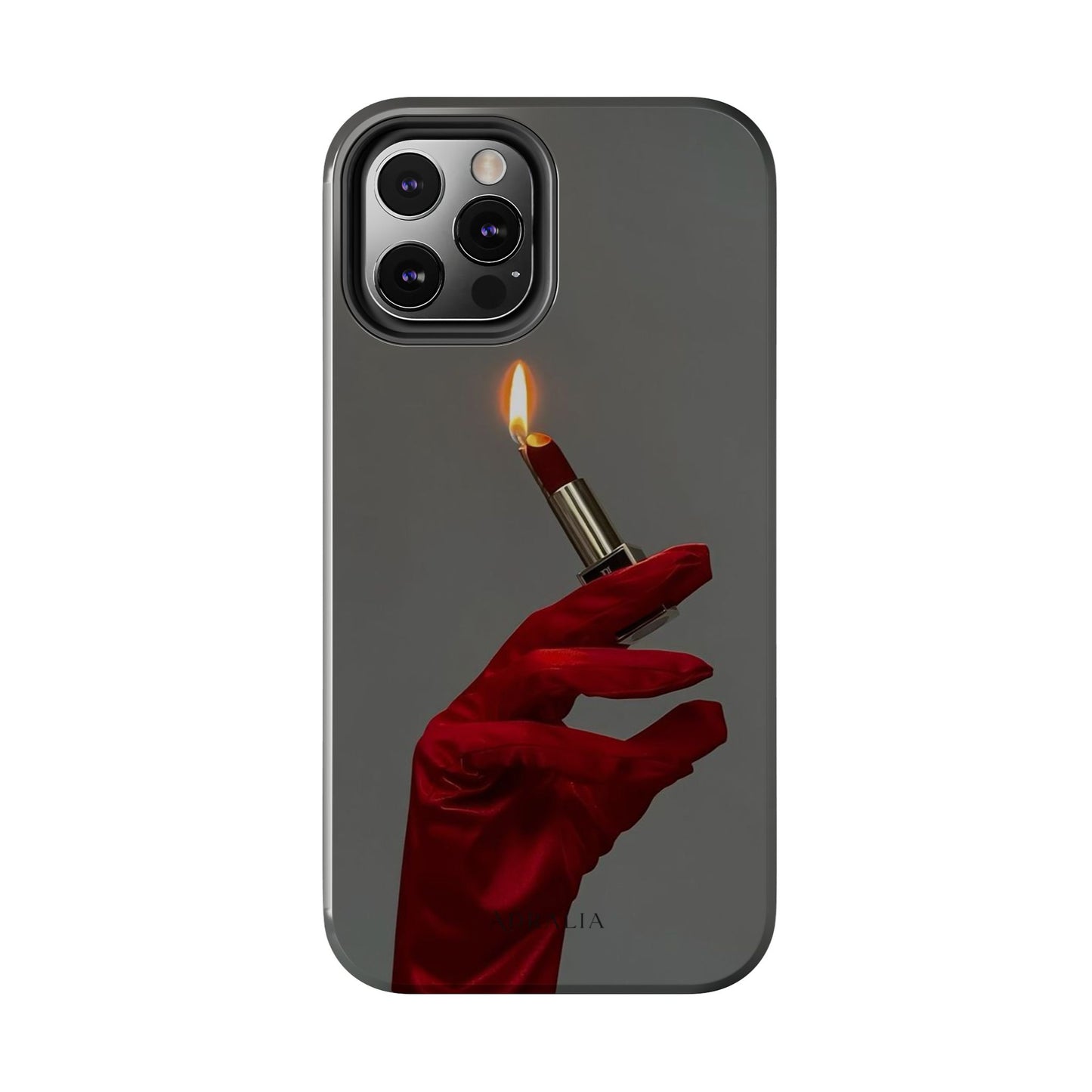 Red Glove Lighter Tough Phone Case — Dark Gothic Flame Protective Cover