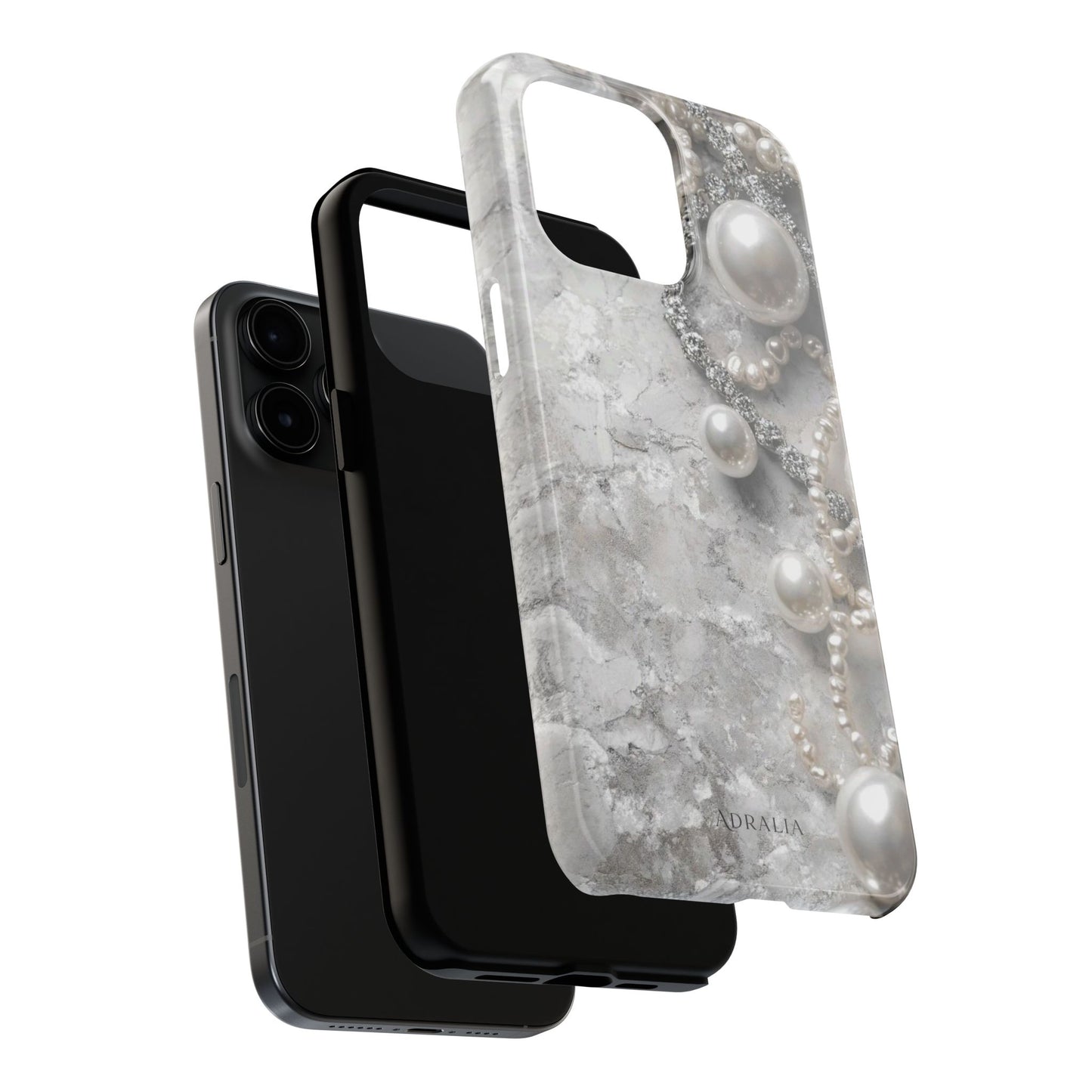 Pearl Luxe Tough Phone Case — Elegant Pearl & Crystal Protective Cover