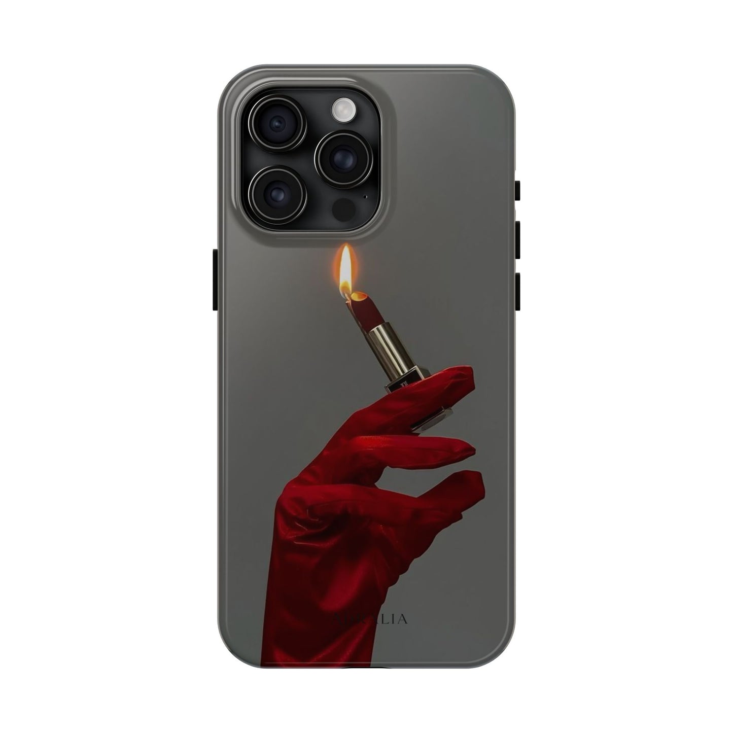 Red Glove Lighter Tough Phone Case — Dark Gothic Flame Protective Cover