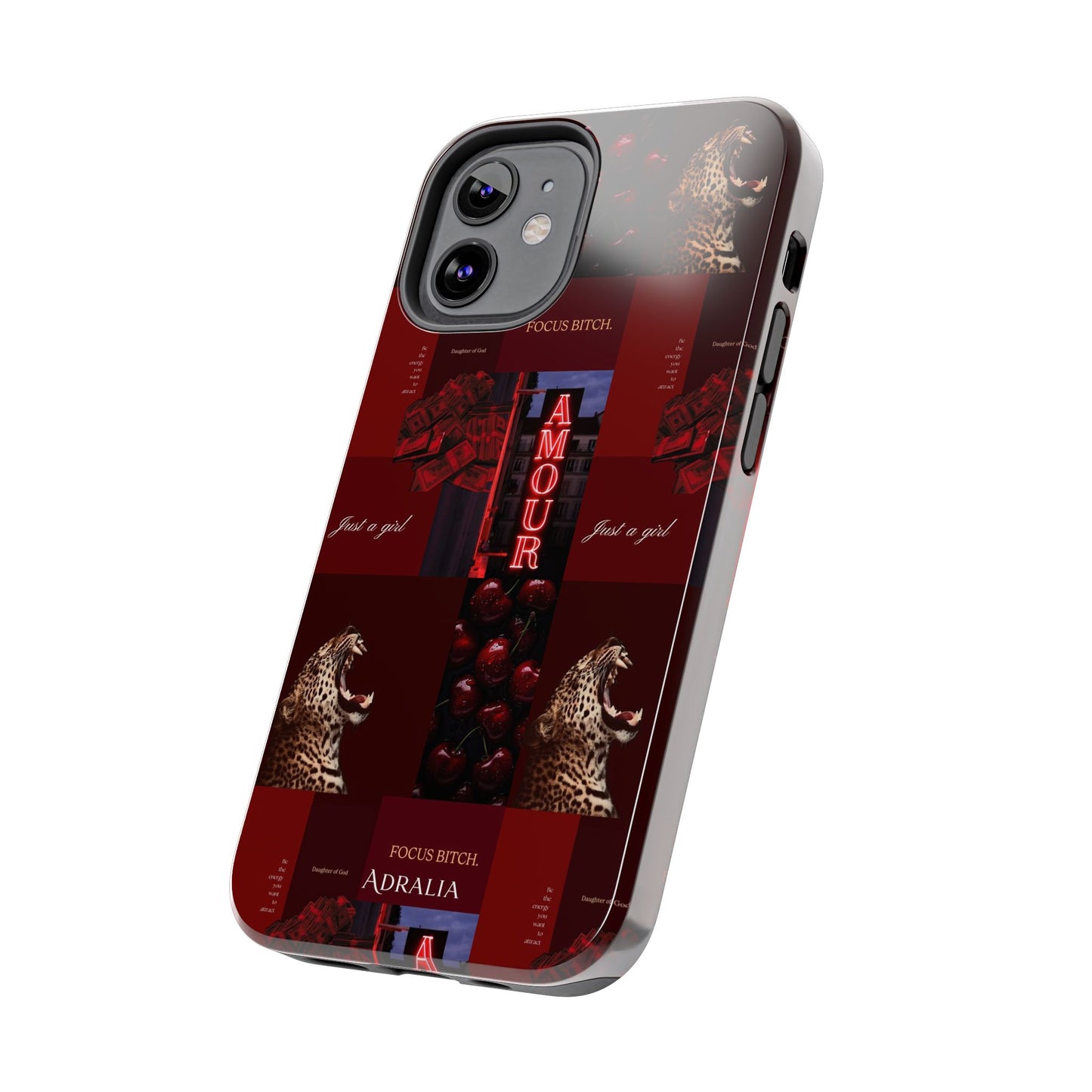 Tough Phone Case — Amour Red Leopard Graphic Protective Cover