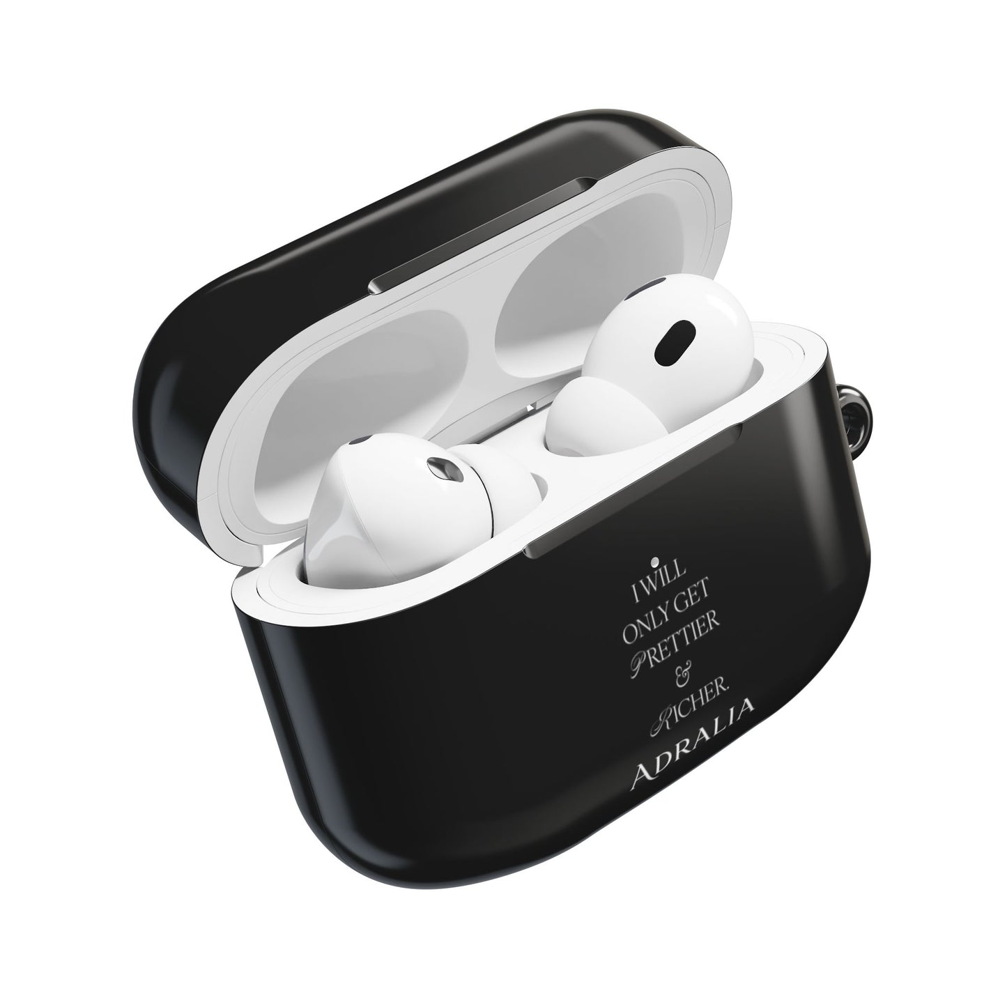 AirPods Case — “I Will Only Get Prettier & Richer” Black Protective Case