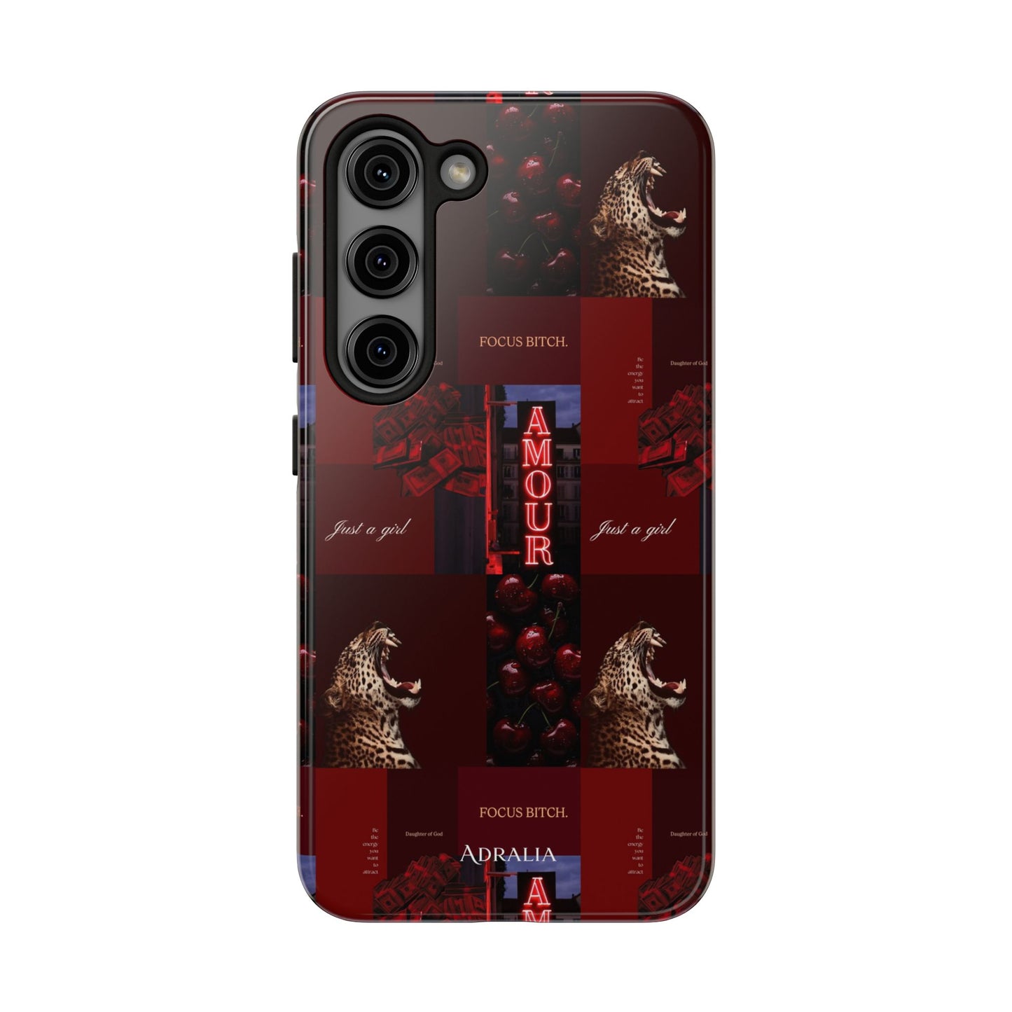 Tough Phone Case — Amour Red Leopard Graphic Protective Cover