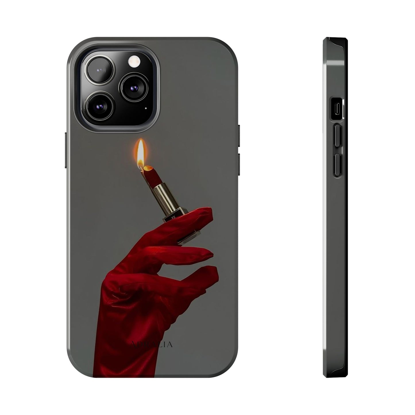 Red Glove Lighter Tough Phone Case — Dark Gothic Flame Protective Cover