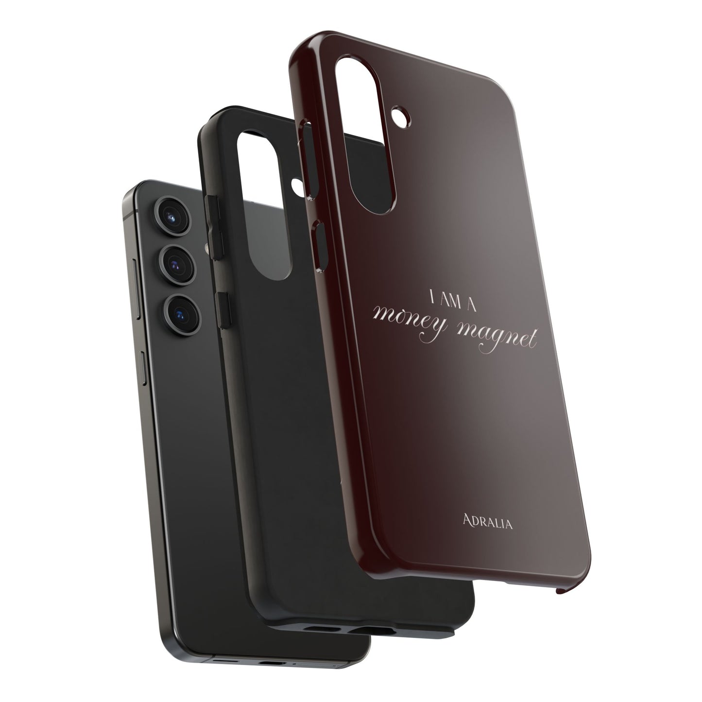 I Am a Money Magnet Tough Phone Case — Protective Glossy Phone Cover with Motivational Script