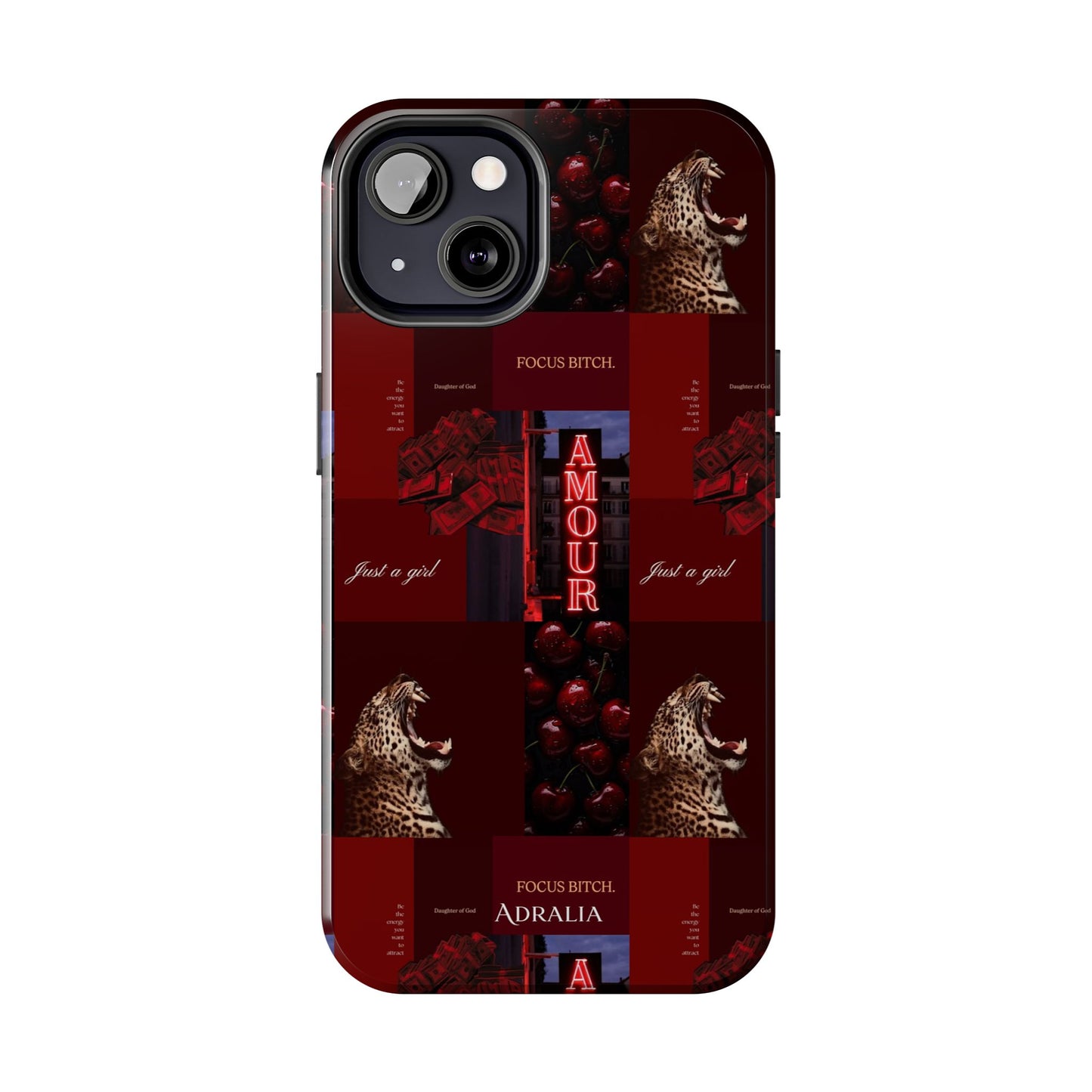 Tough Phone Case — Amour Red Leopard Graphic Protective Cover