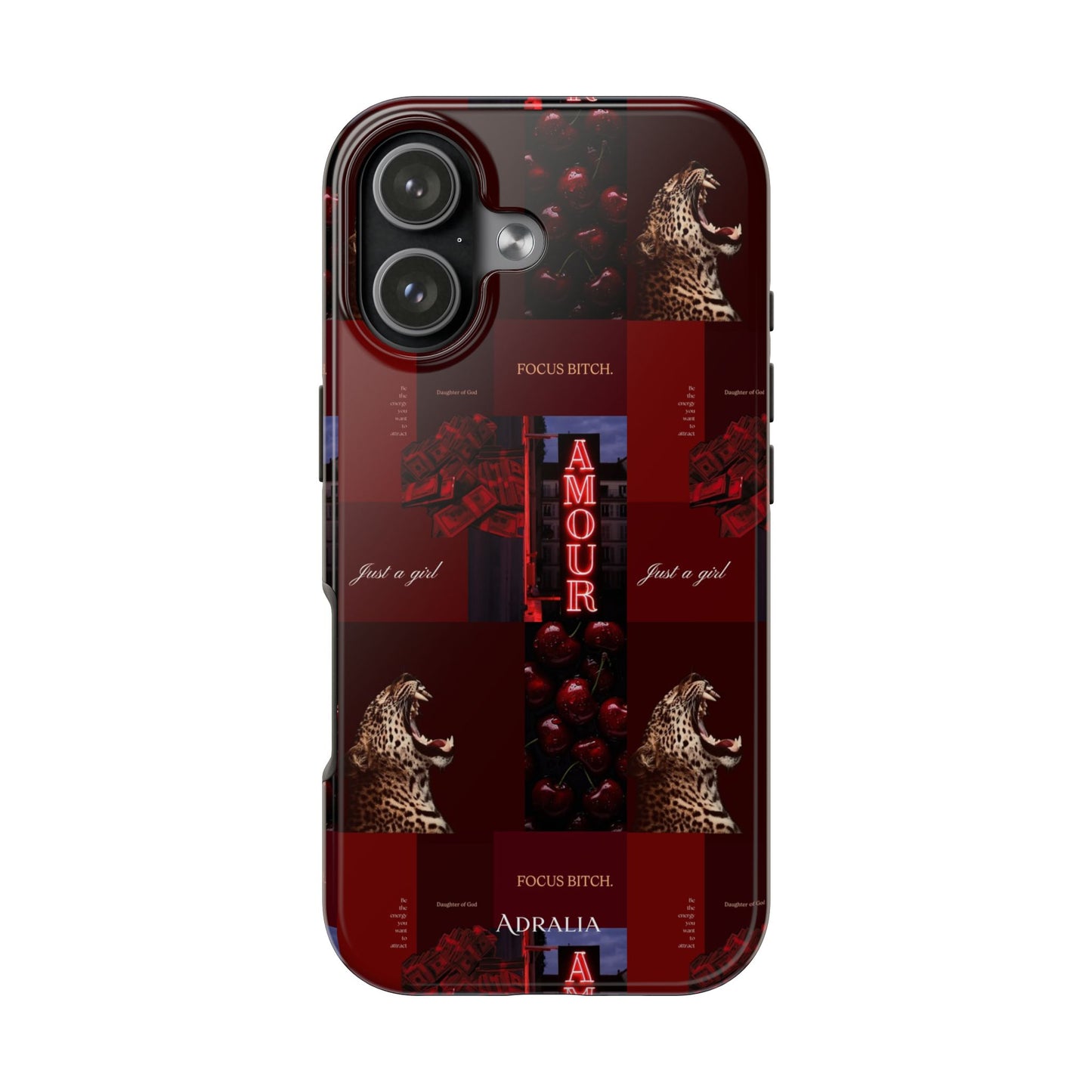 Tough Phone Case — Amour Red Leopard Graphic Protective Cover