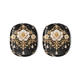 Funda para AirPods Max — Elegante diseño floral vintage dorado y perla