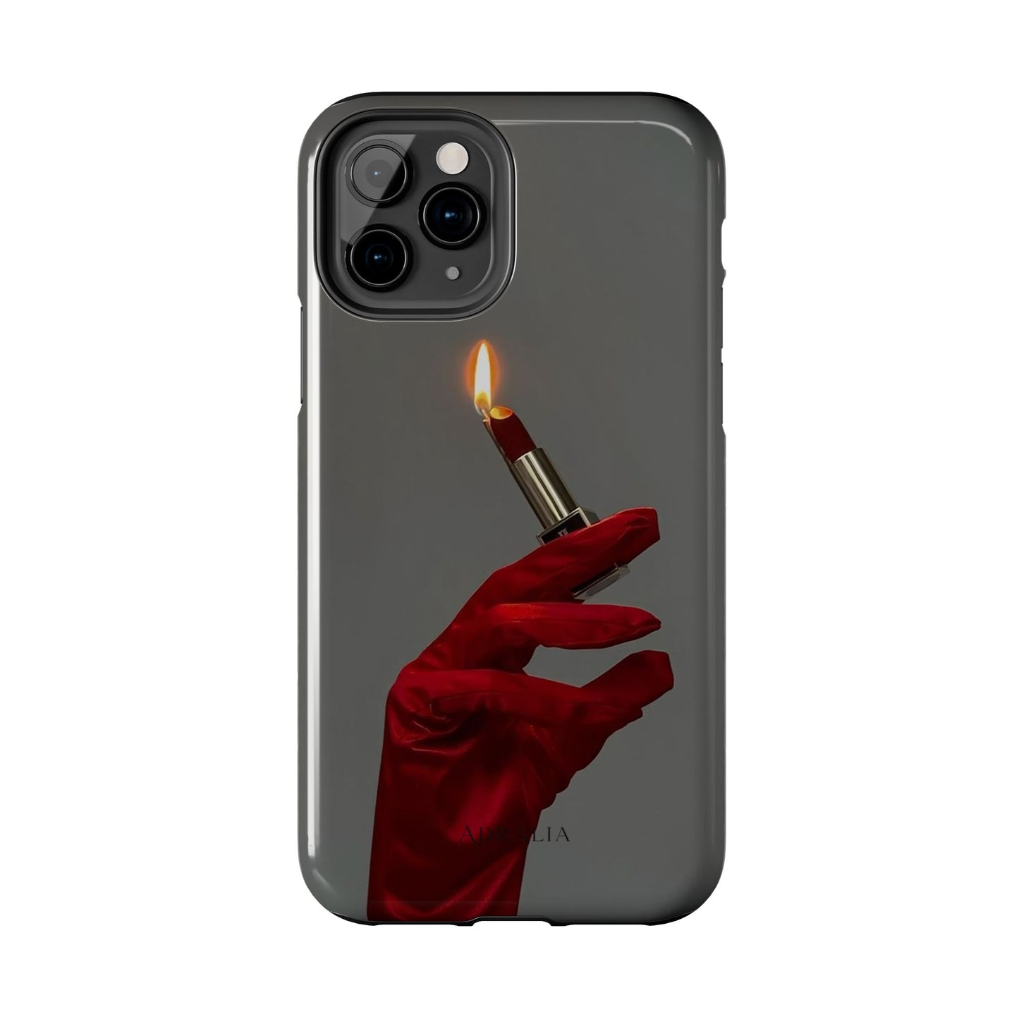 Red Glove Lighter Tough Phone Case — Dark Gothic Flame Protective Cover