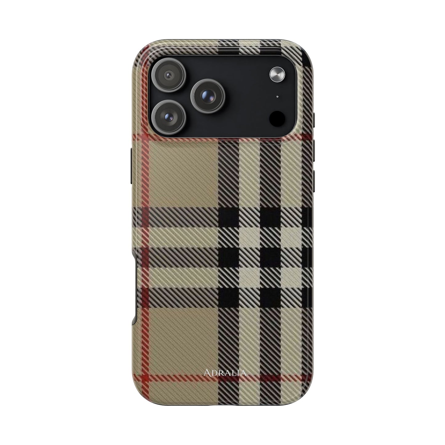 Plaid Tough Phone Case — Classic Beige Check Protective Cover