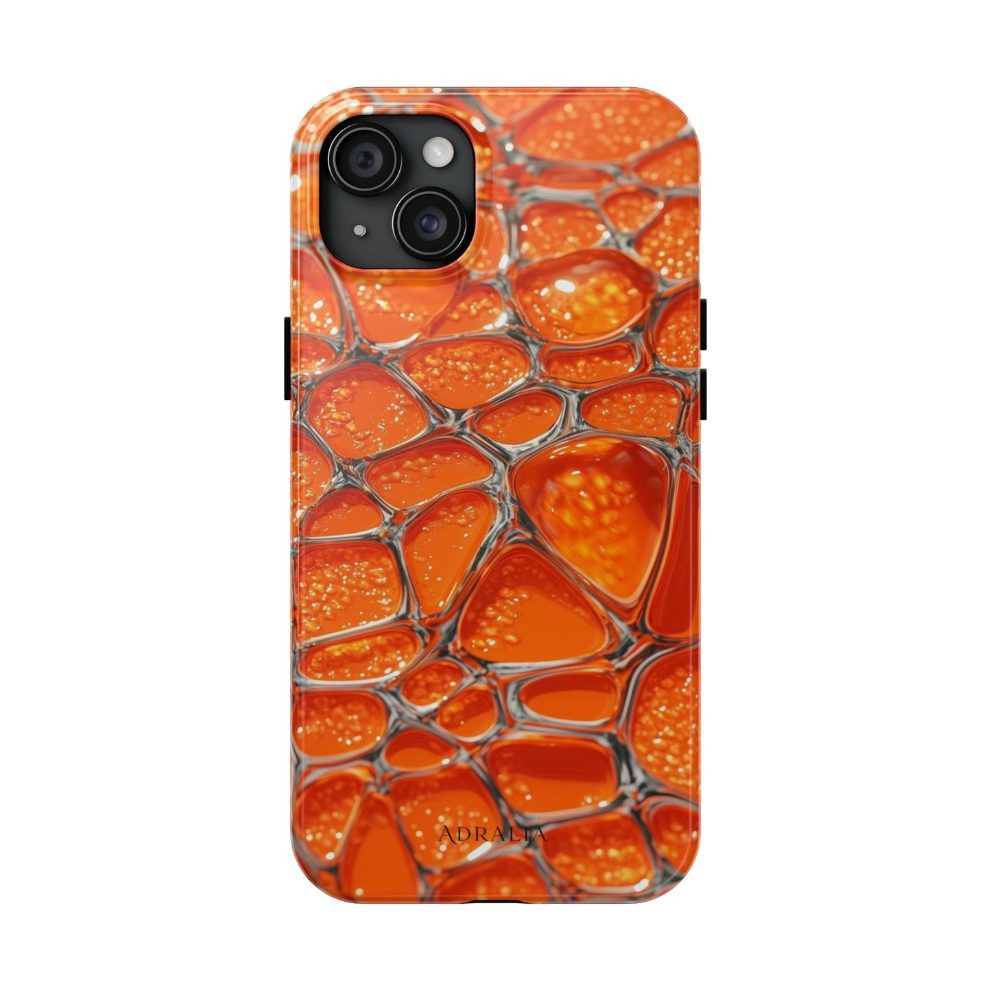 Orange Resin Abstract Tough Phone Case — Durable Protective iPhone Cover