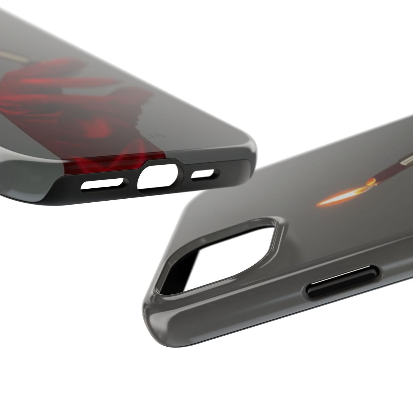 Red Glove Lighter Tough Phone Case — Dark Gothic Flame Protective Cover