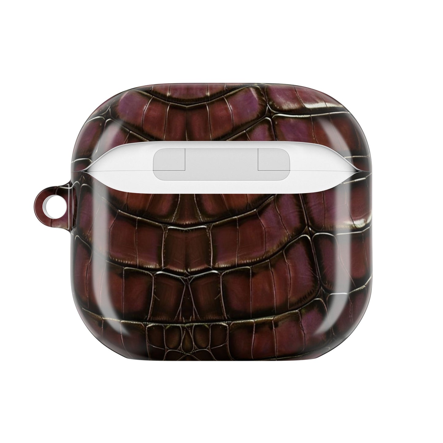 Croc-Embossed Burgundy AirPod Case – Luxe Protective Cover