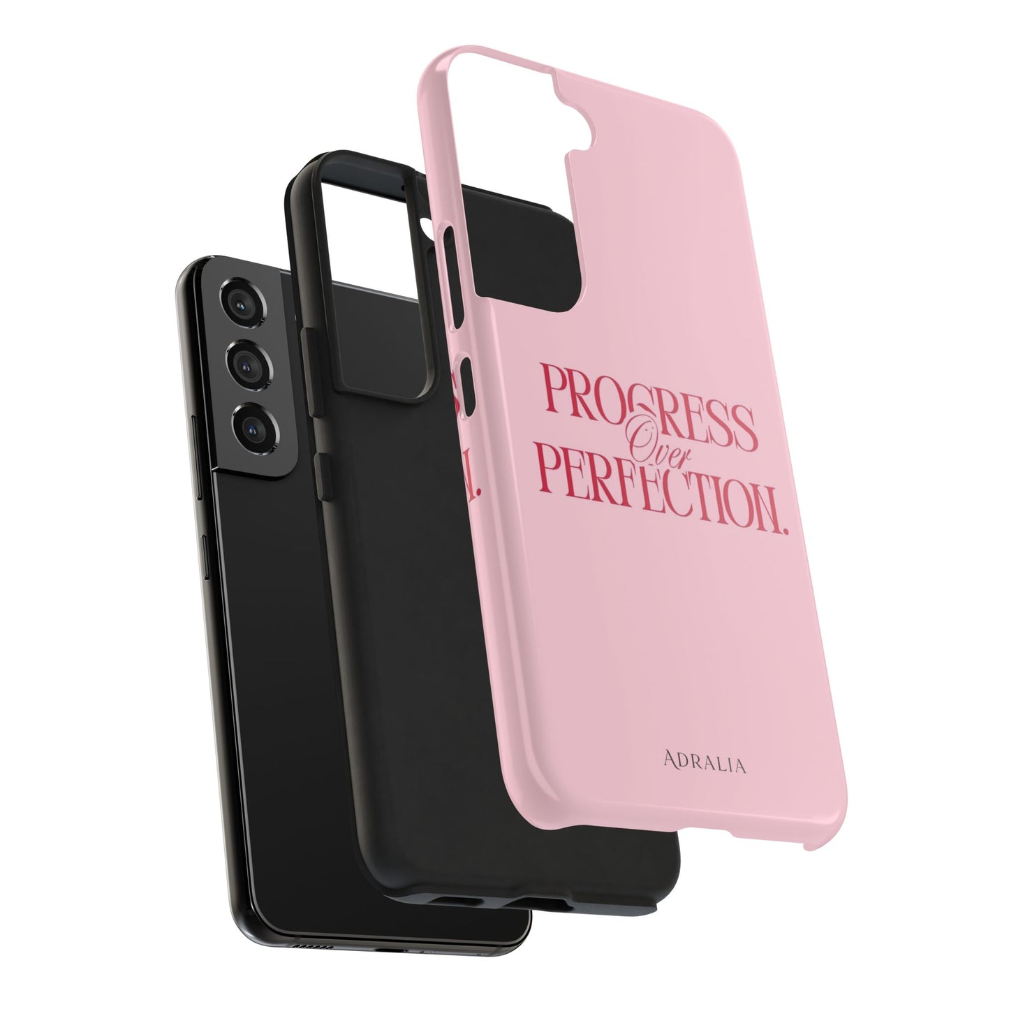 Progress Over Perfection Tough Phone Case — Pink Inspirational Protective Cover