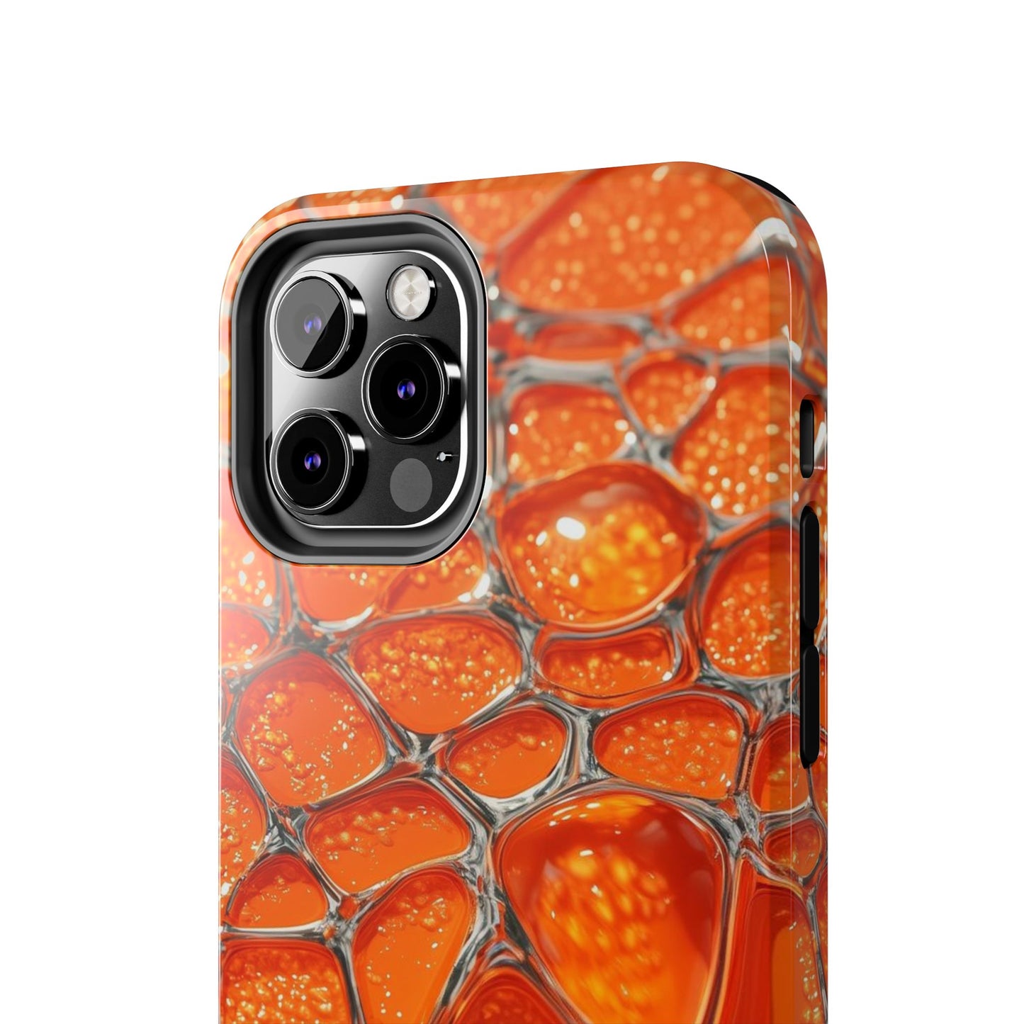 Orange Resin Abstract Tough Phone Case — Durable Protective iPhone Cover