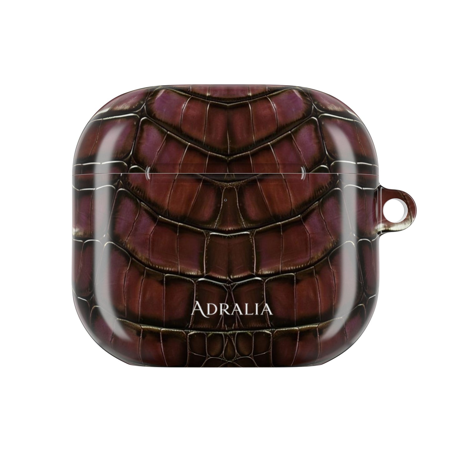 Croc-Embossed Burgundy AirPod Case – Luxe Protective Cover