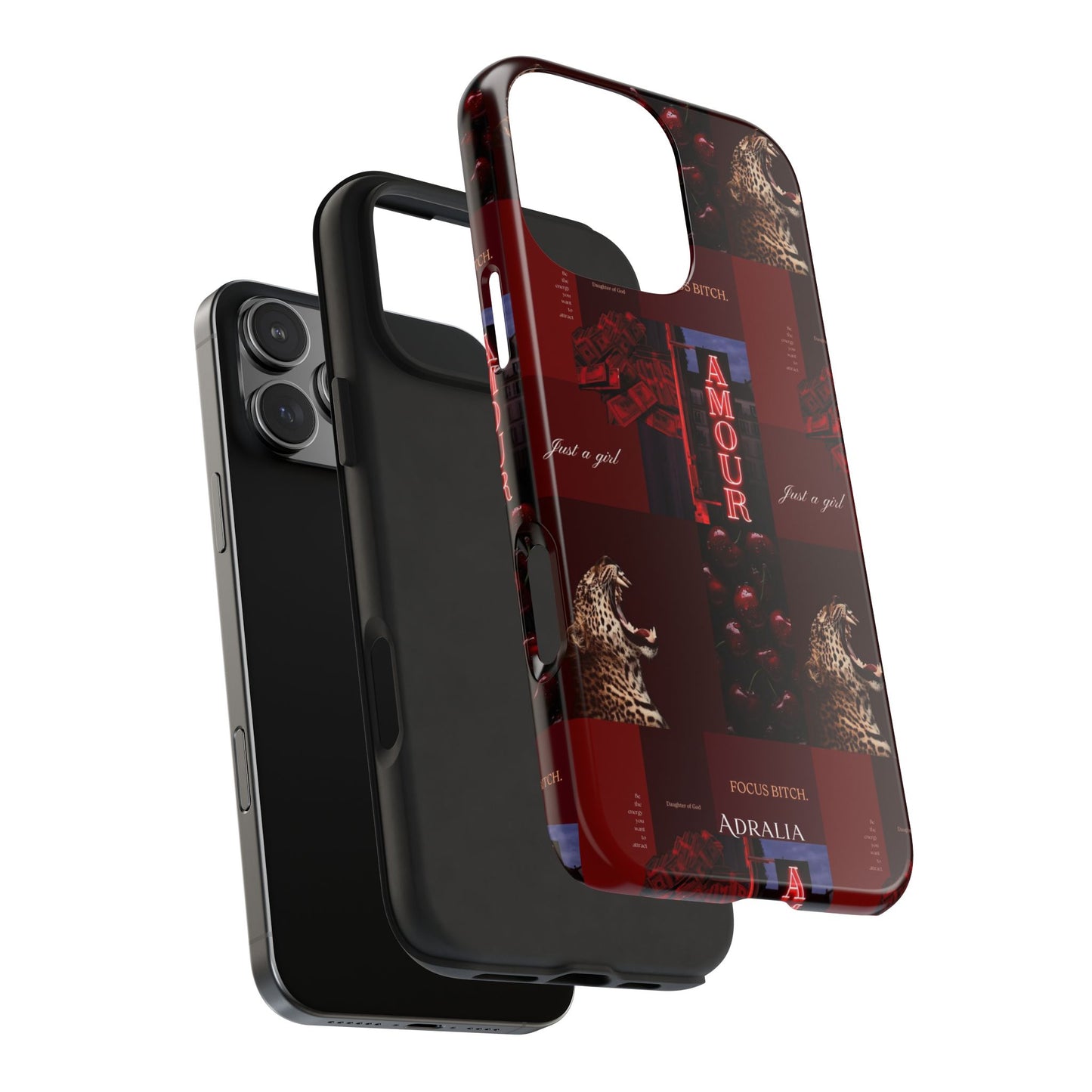 Tough Phone Case — Amour Red Leopard Graphic Protective Cover