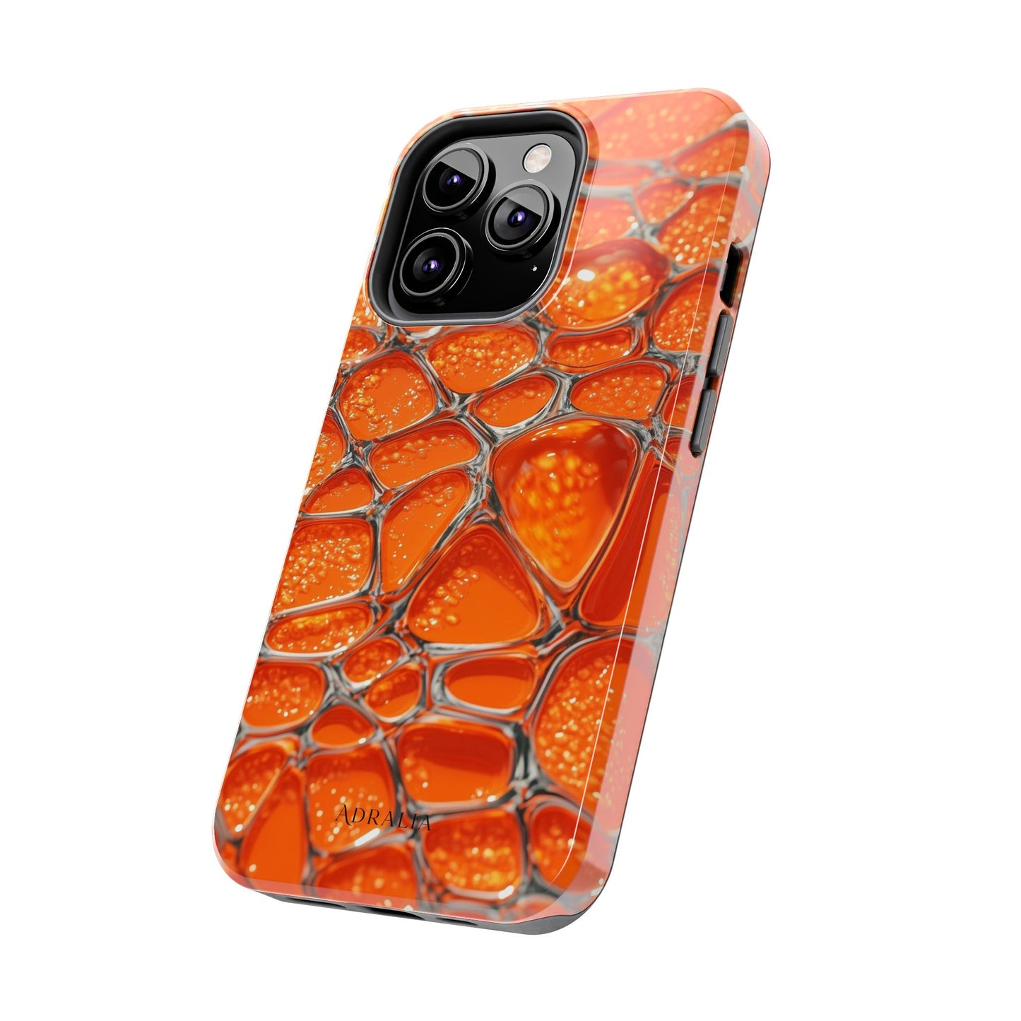 Orange Resin Abstract Tough Phone Case — Durable Protective iPhone Cover