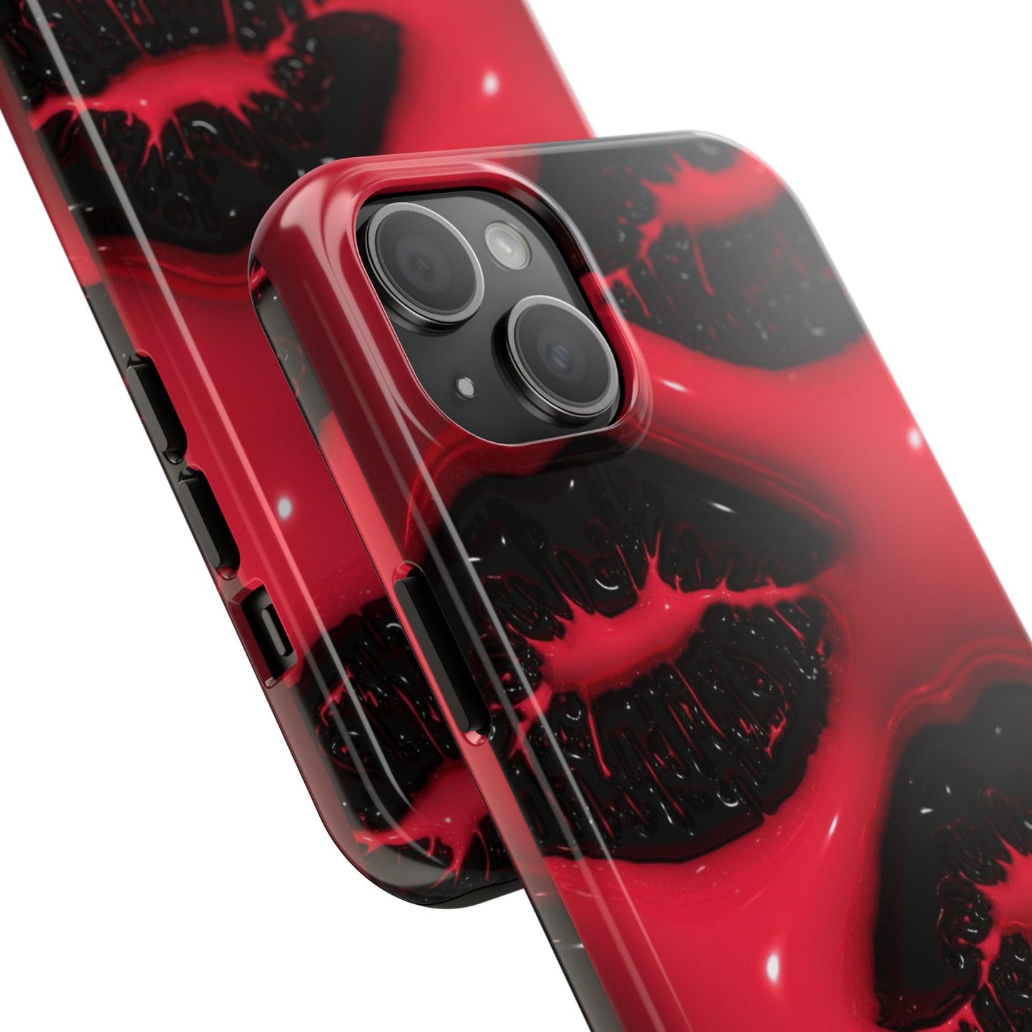 Tough Phone Case – Red Gloss Kiss Print, Shockproof Protective Cover