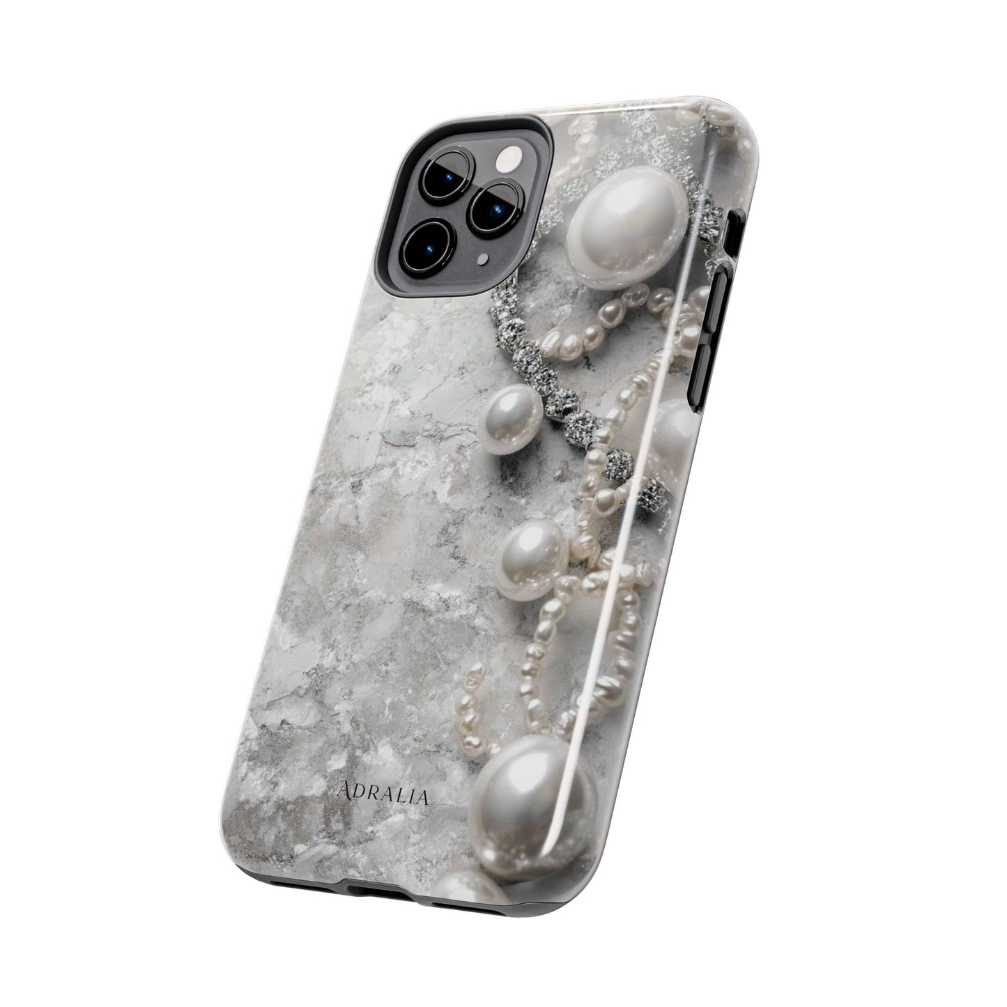 Pearl Luxe Tough Phone Case — Elegant Pearl & Crystal Protective Cover