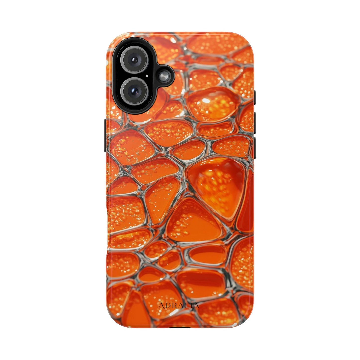 Orange Resin Abstract Tough Phone Case — Durable Protective iPhone Cover