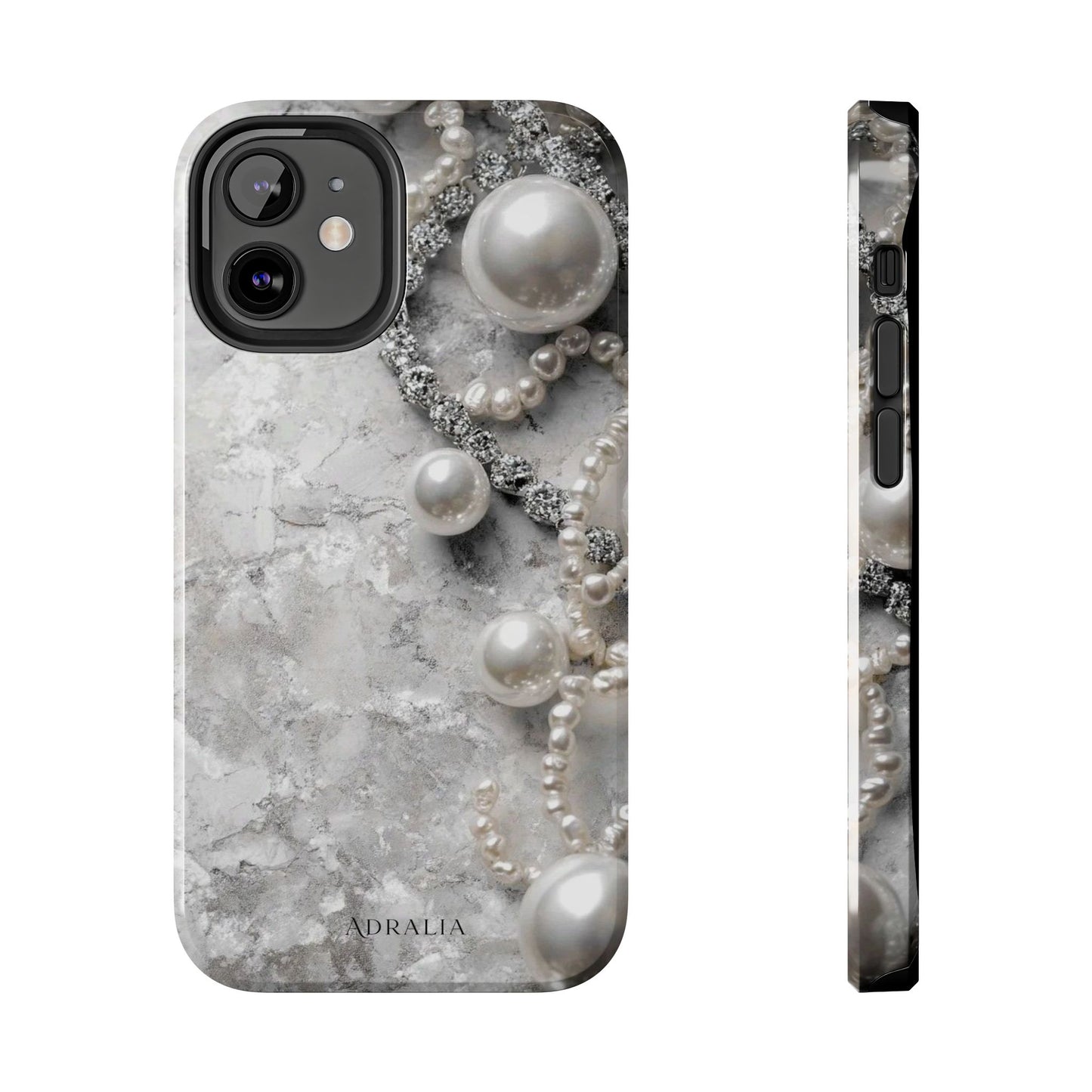 Pearl Luxe Tough Phone Case — Elegant Pearl & Crystal Protective Cover