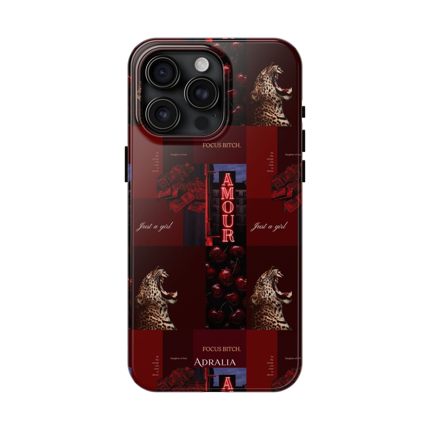 Tough Phone Case — Amour Red Leopard Graphic Protective Cover