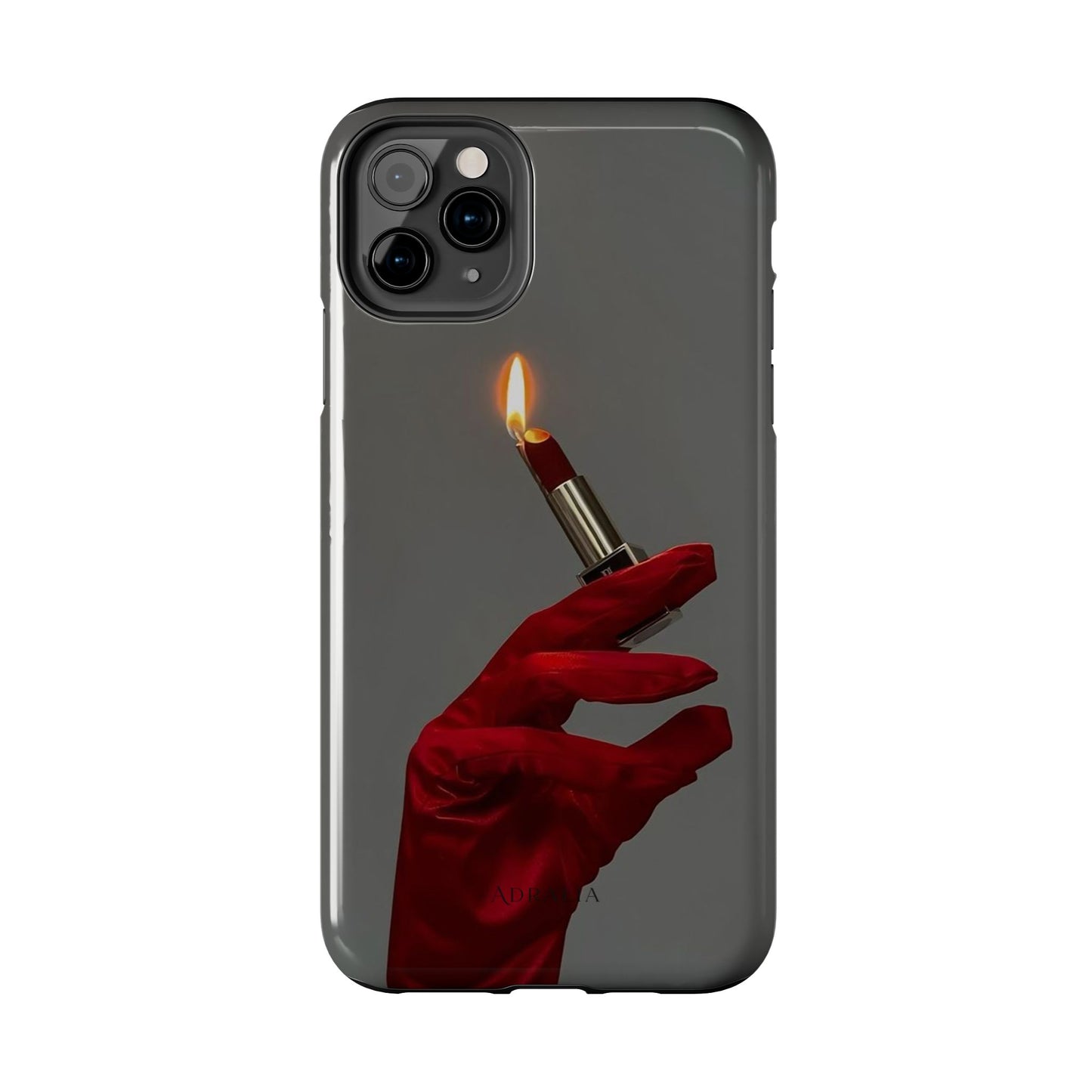 Red Glove Lighter Tough Phone Case — Dark Gothic Flame Protective Cover