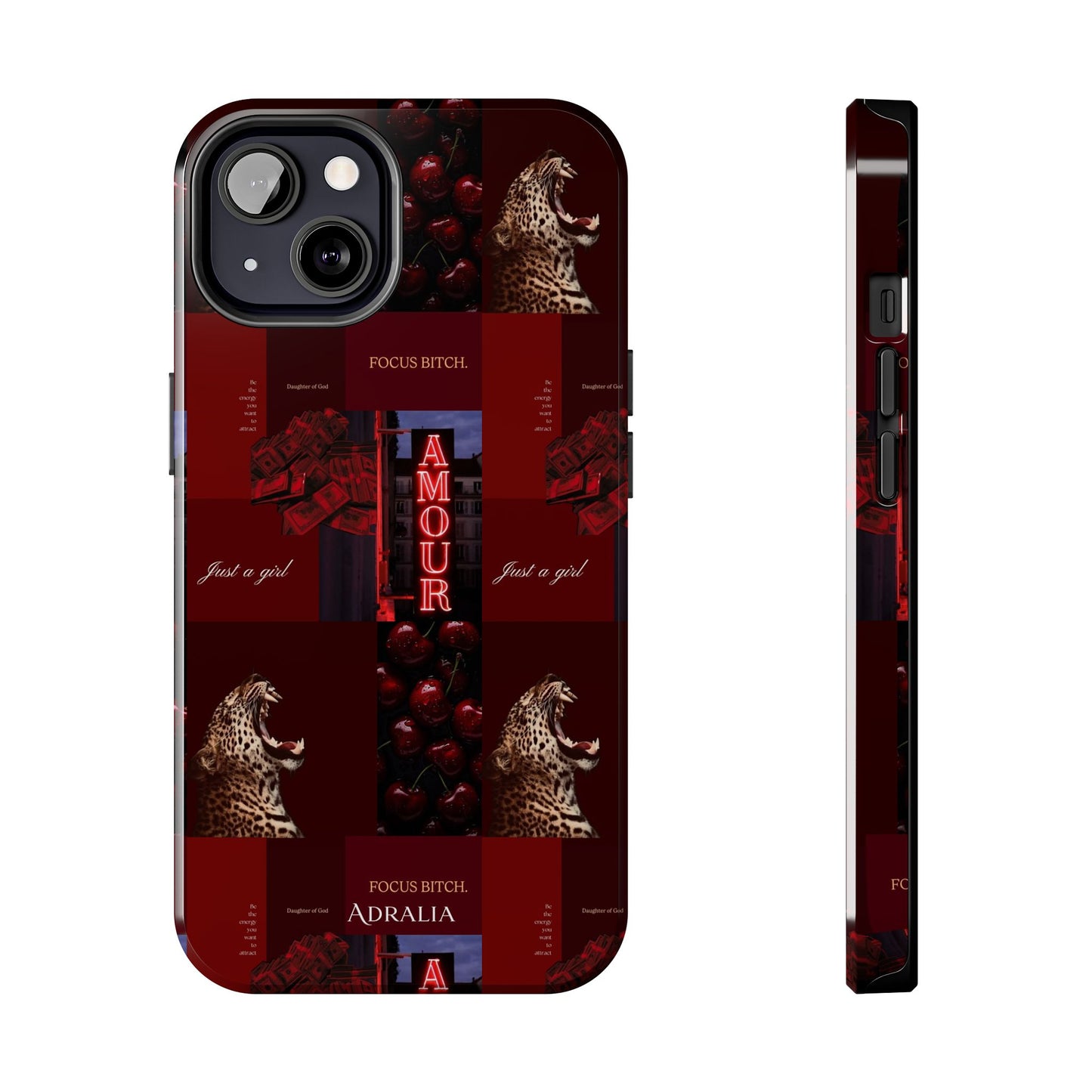 Tough Phone Case — Amour Red Leopard Graphic Protective Cover