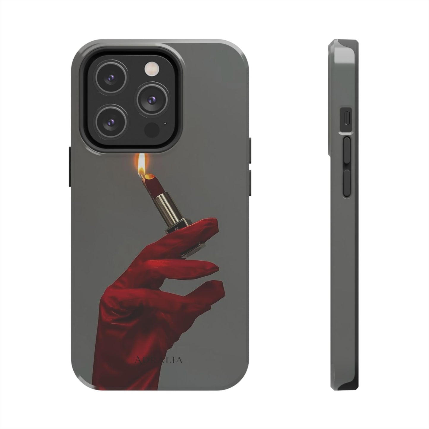Red Glove Lighter Tough Phone Case — Dark Gothic Flame Protective Cover