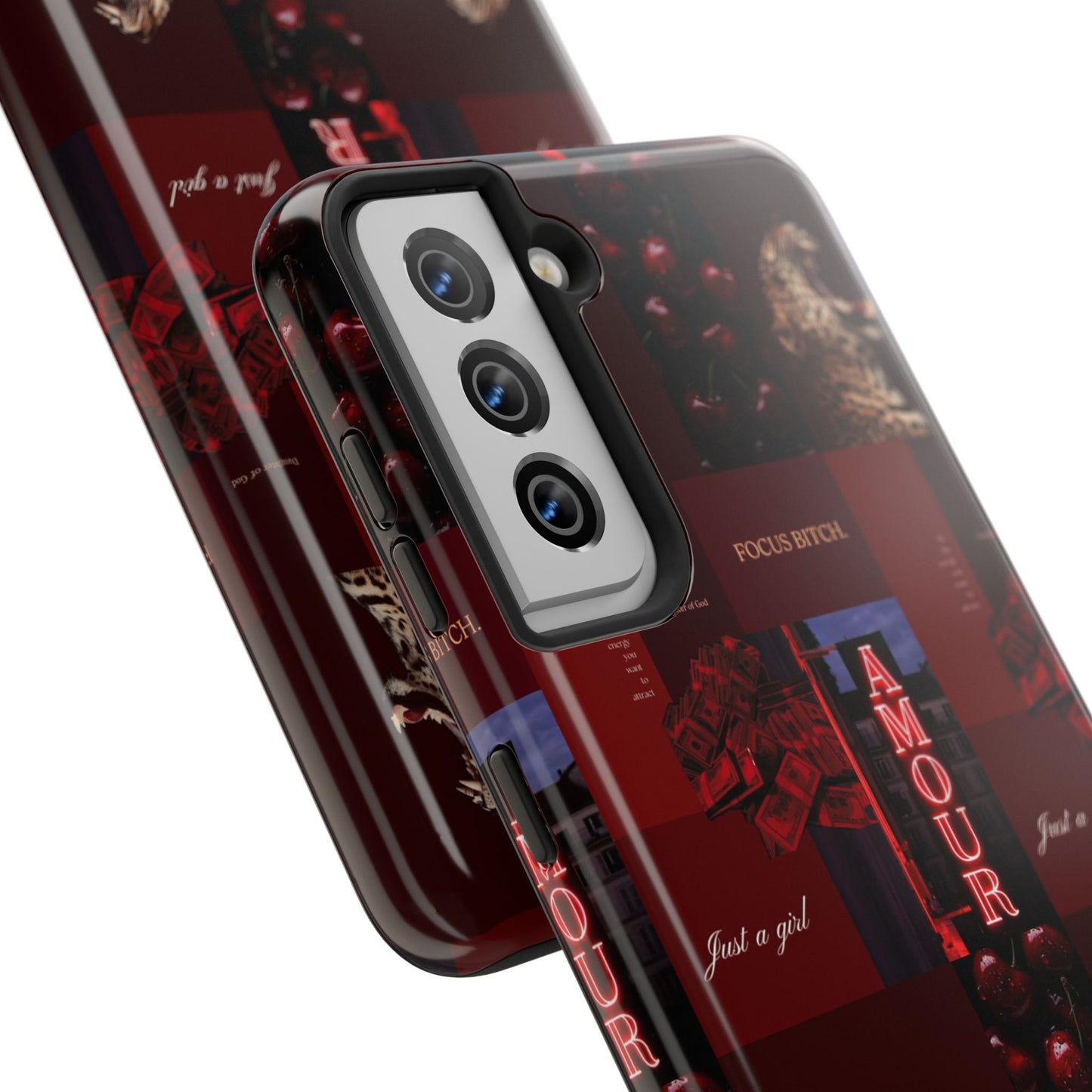 Tough Phone Case — Amour Red Leopard Graphic Protective Cover