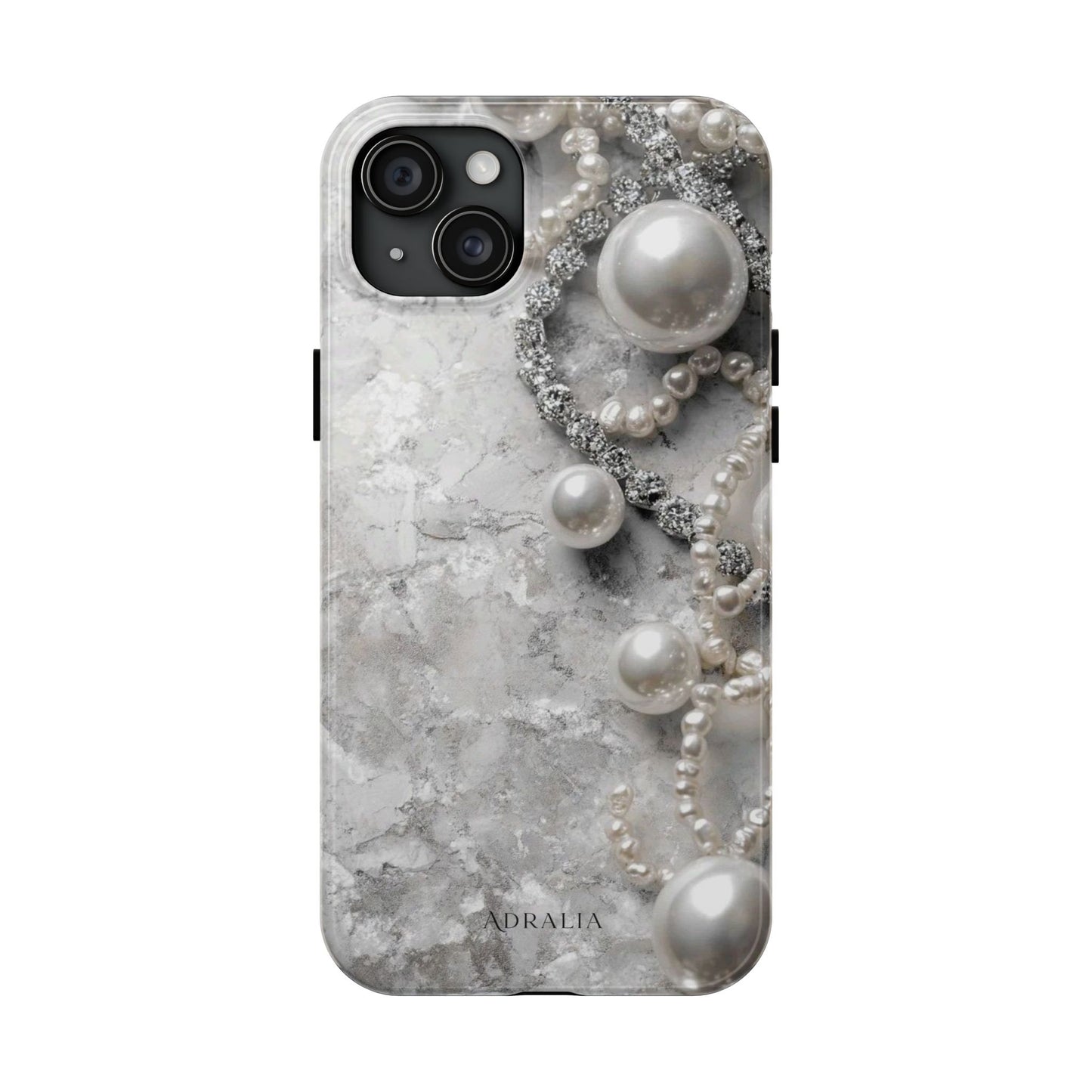 Pearl Luxe Tough Phone Case — Elegant Pearl & Crystal Protective Cover