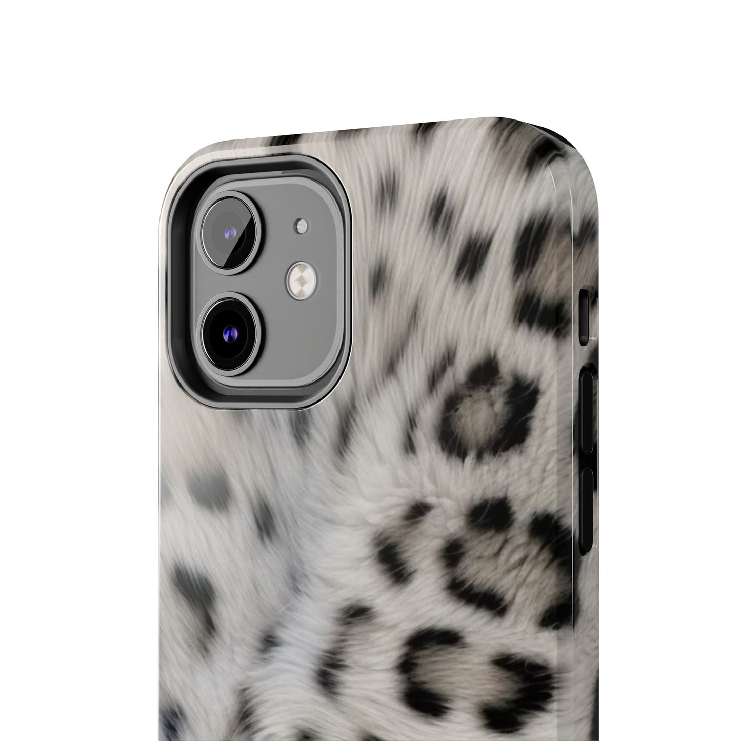 Leopard Fur Tough Phone Case — White Snow Cheetah Protective Cover