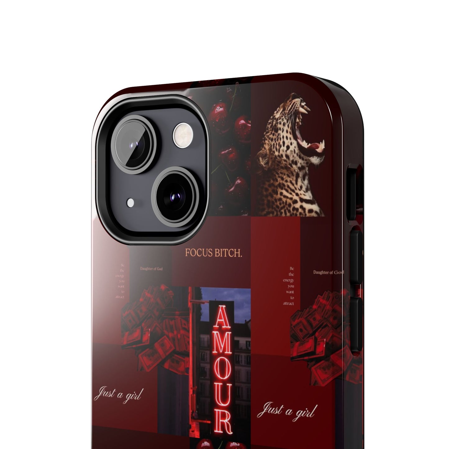 Tough Phone Case — Amour Red Leopard Graphic Protective Cover