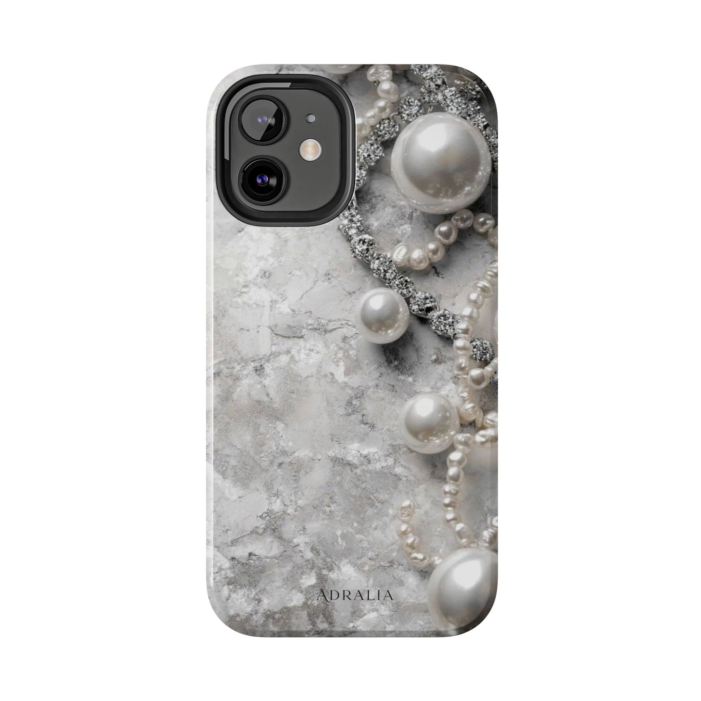 Pearl Luxe Tough Phone Case — Elegant Pearl & Crystal Protective Cover