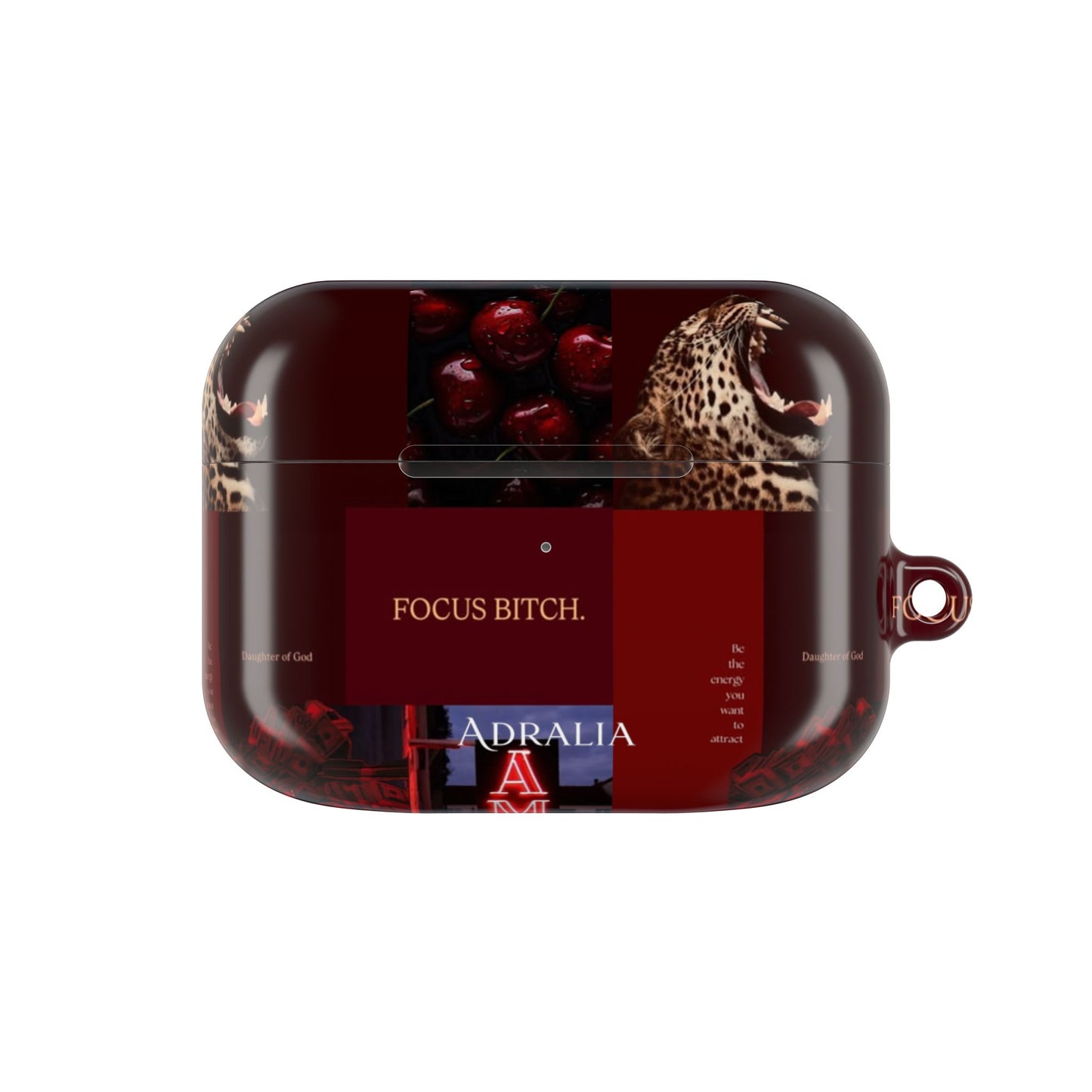 Focus Bitch AirPod Case — Red Leopard Graphic Protective Cover
