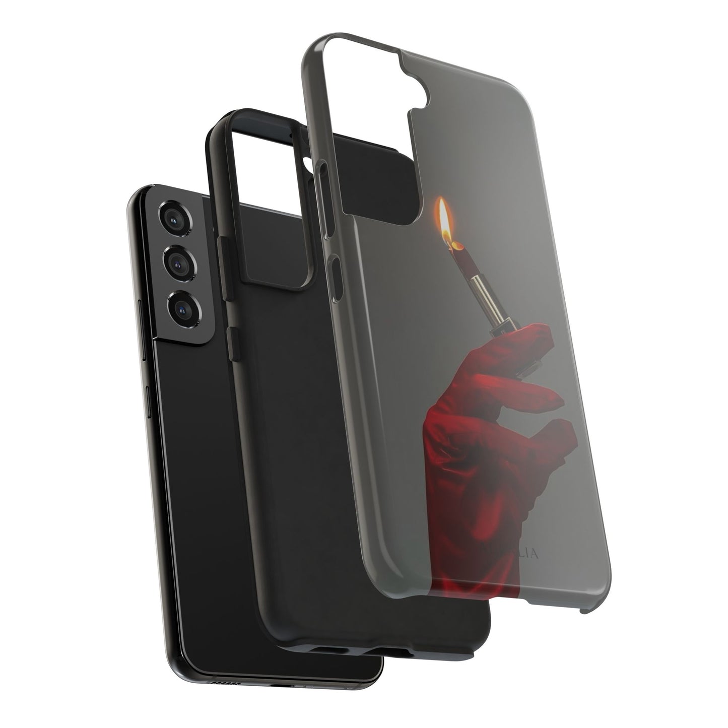 Red Glove Lighter Tough Phone Case — Dark Gothic Flame Protective Cover