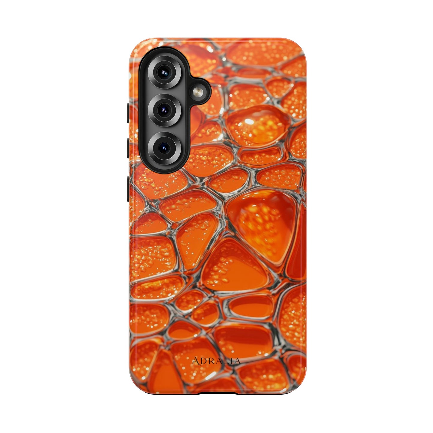 Orange Resin Abstract Tough Phone Case — Durable Protective iPhone Cover