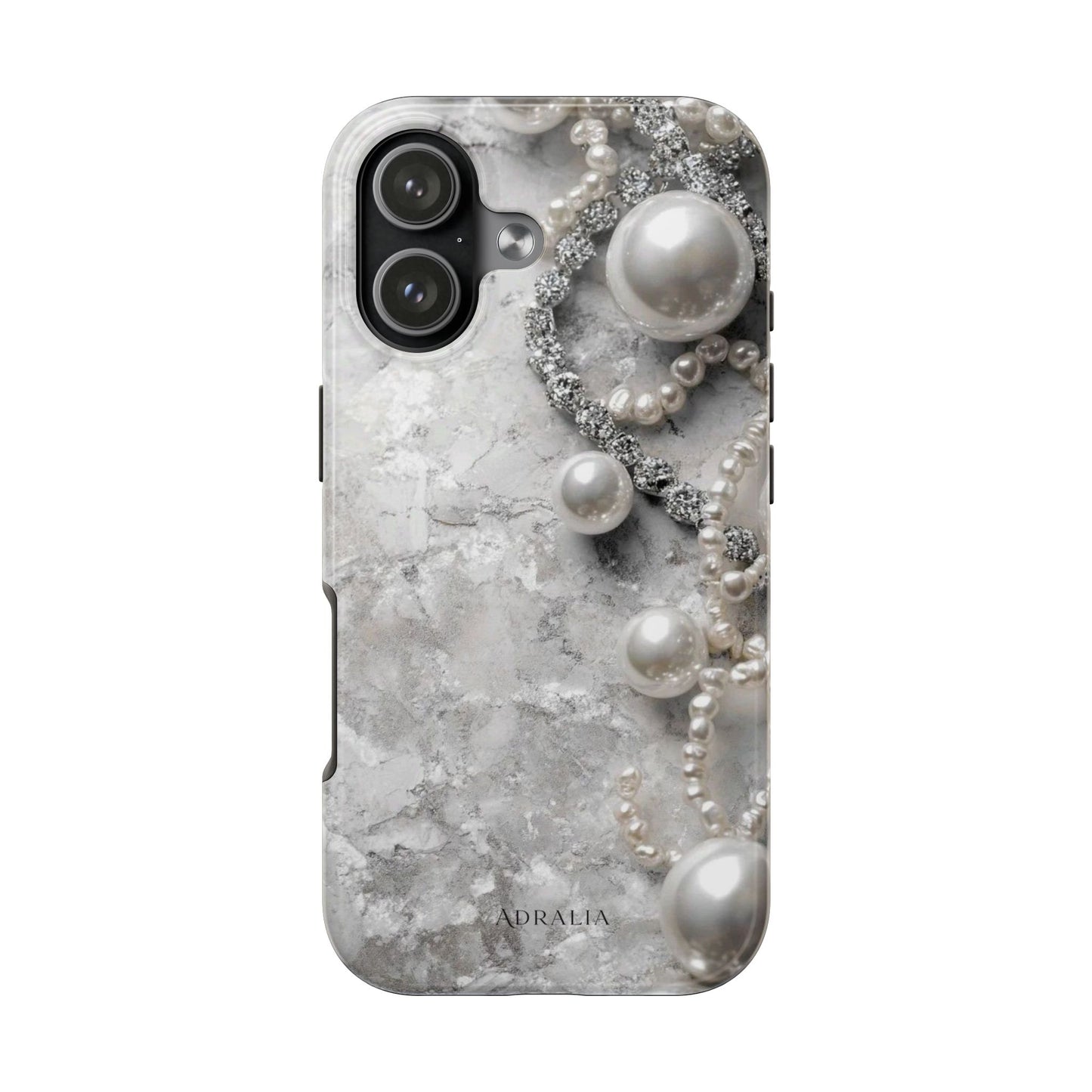Pearl Luxe Tough Phone Case — Elegant Pearl & Crystal Protective Cover