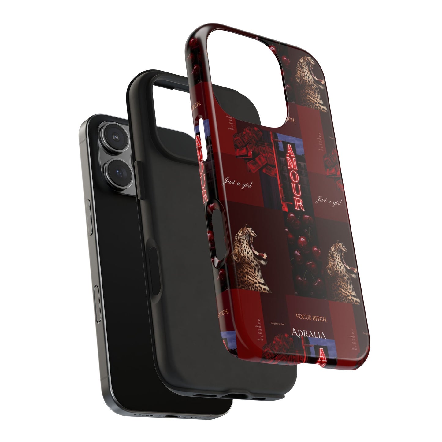 Tough Phone Case — Amour Red Leopard Graphic Protective Cover