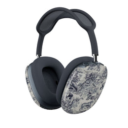 Toile Pattern AirPods Max Shell Case — Vintage Blue Grey Headphone Covers