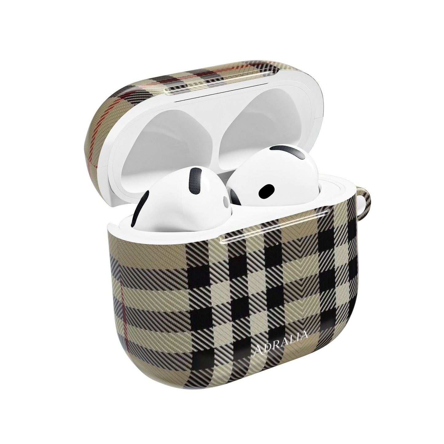 Plaid AirPod Case — Beige Classic Check Protective Cover