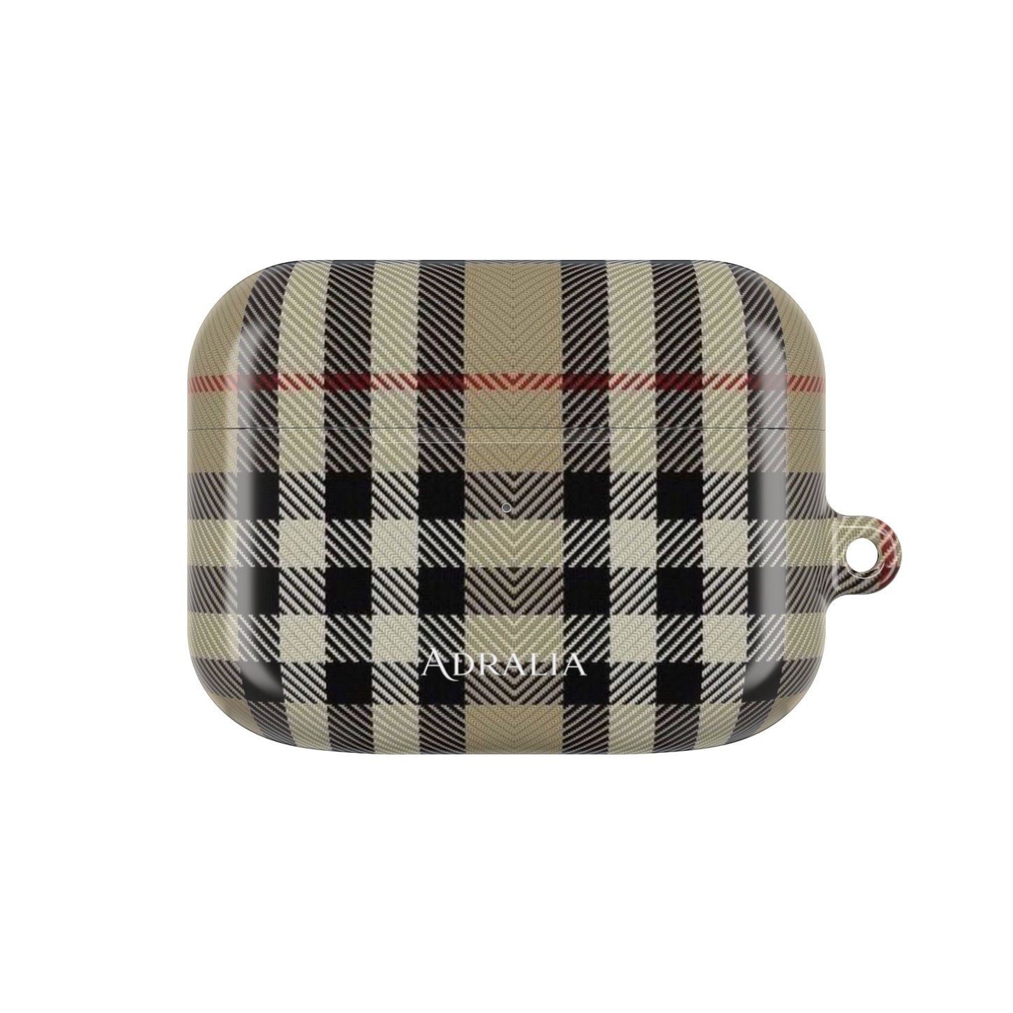 Plaid AirPod Case — Beige Classic Check Protective Cover