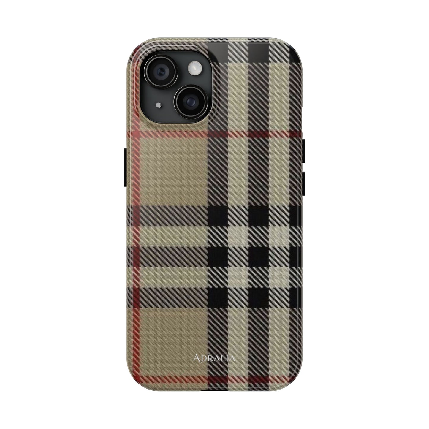 Plaid Tough Phone Case — Classic Beige Check Protective Cover