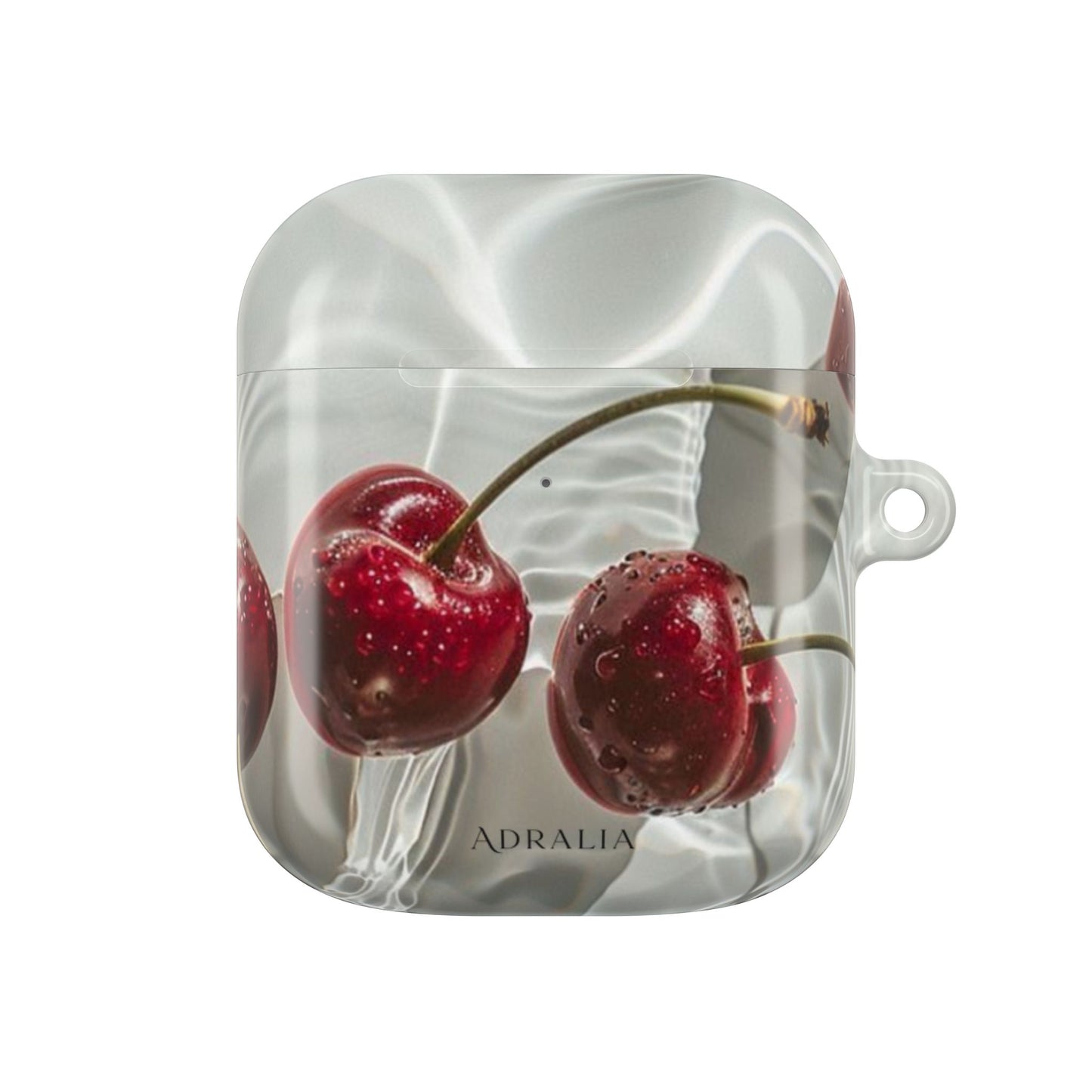 Cherry Splash AirPod Case — Glossy Red Cherry Protective Case