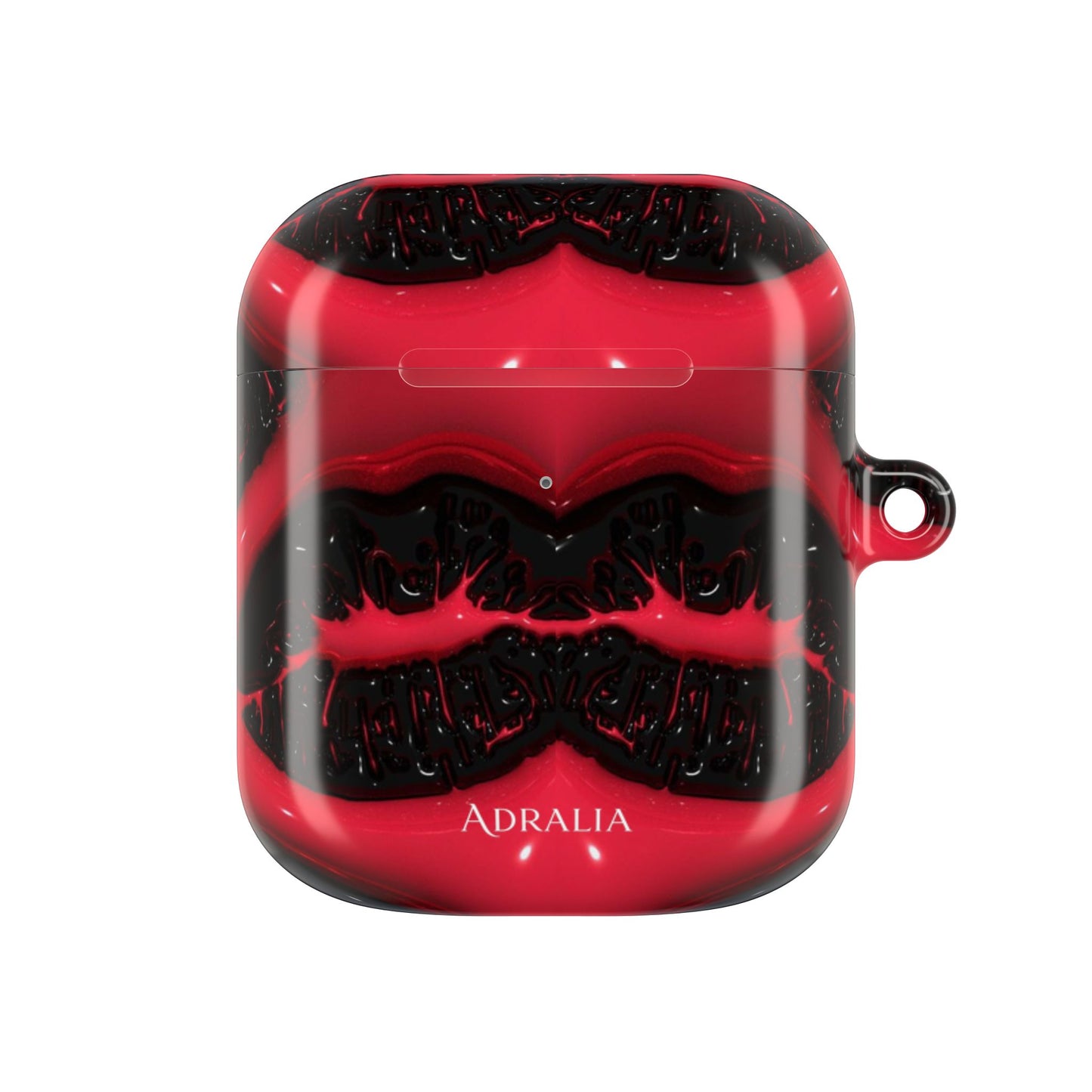 Red Black Marble AirPod Case — Bold Abstract Protective Case