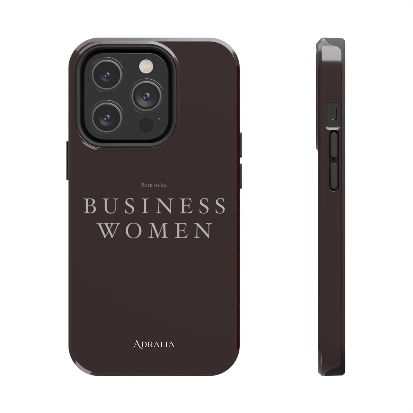 Business Women Tough Phone Case — Empowering Burgundy Protective Phone Cover