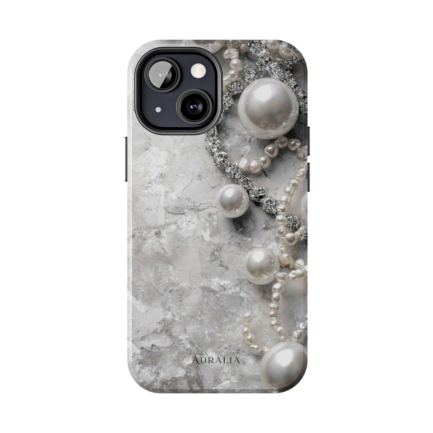 Pearl Luxe Tough Phone Case — Elegant Pearl & Crystal Protective Cover