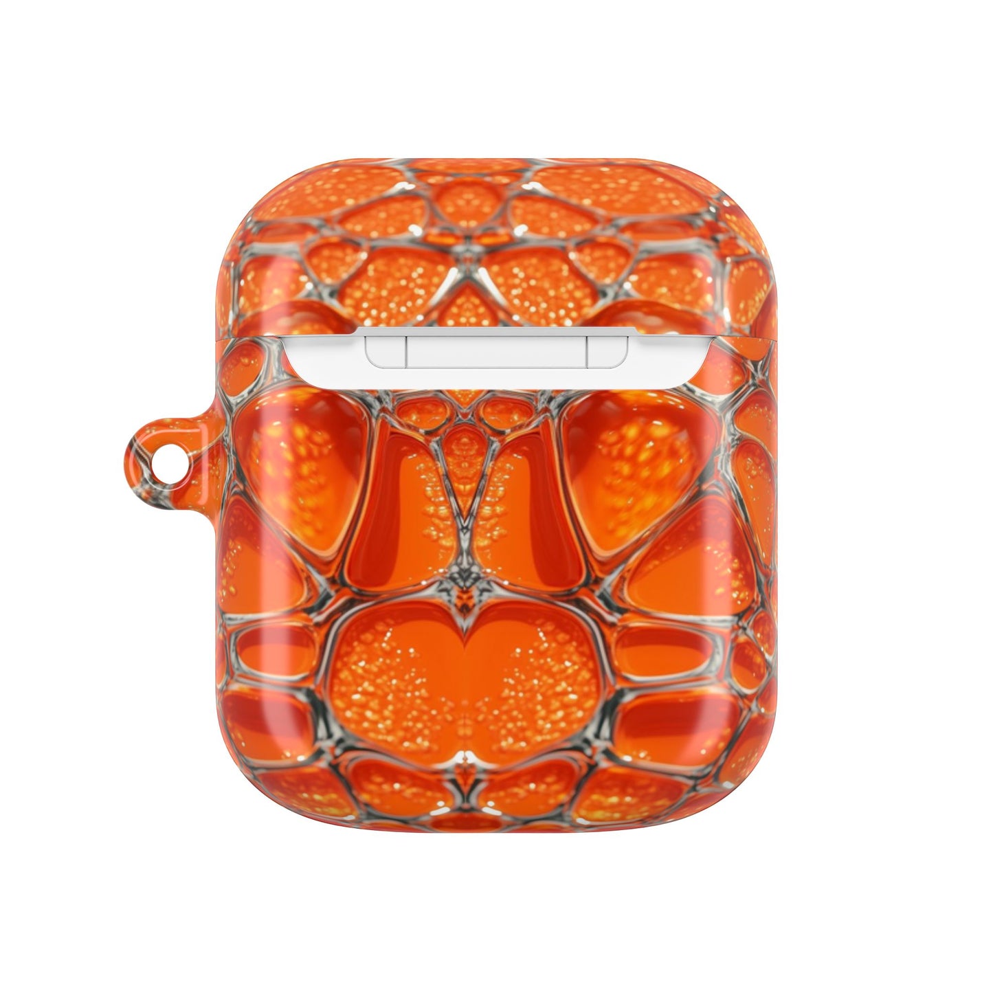 Orange Abstract Pattern AirPod Case — Vibrant Geometric Protective Cover