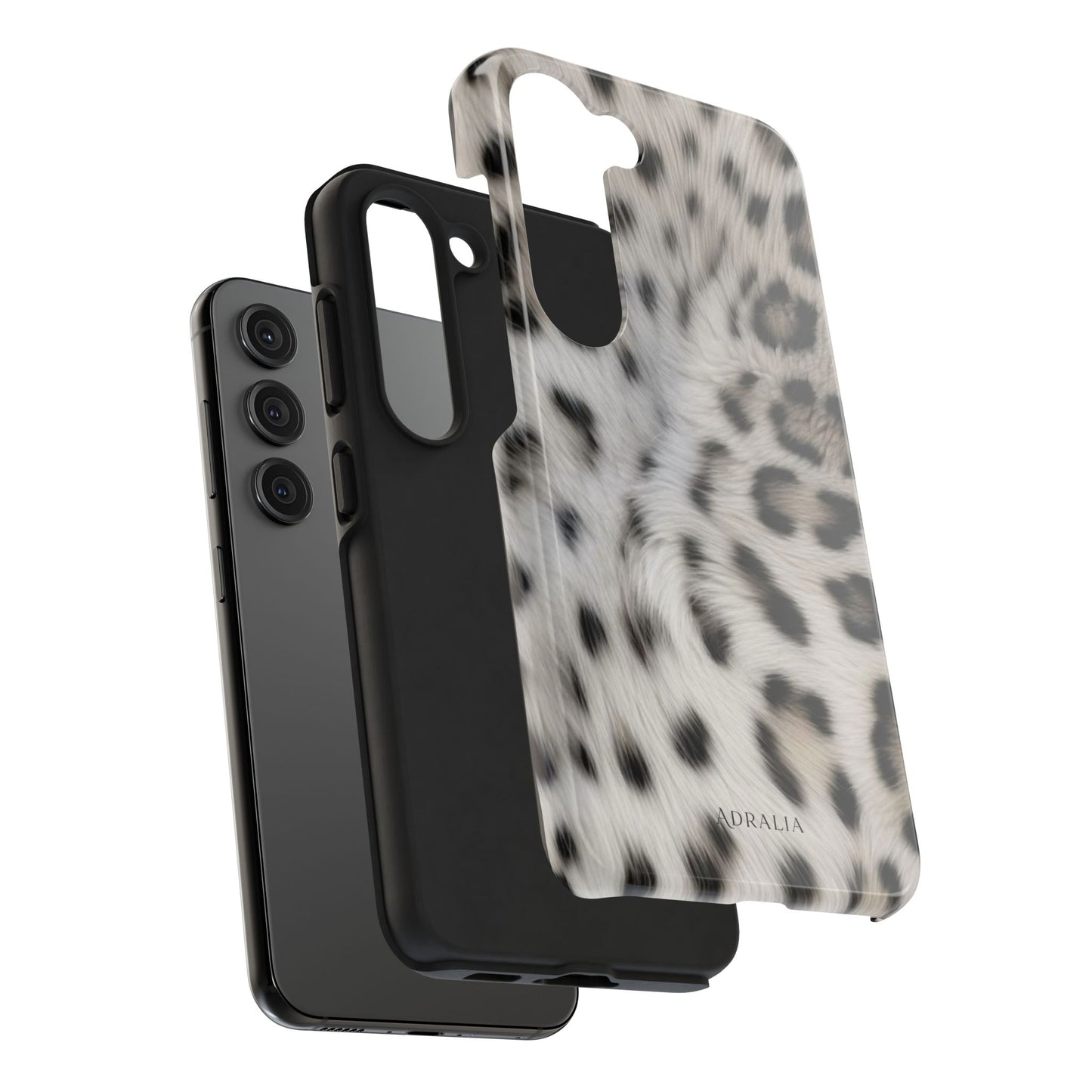 Leopard Fur Tough Phone Case — White Snow Cheetah Protective Cover