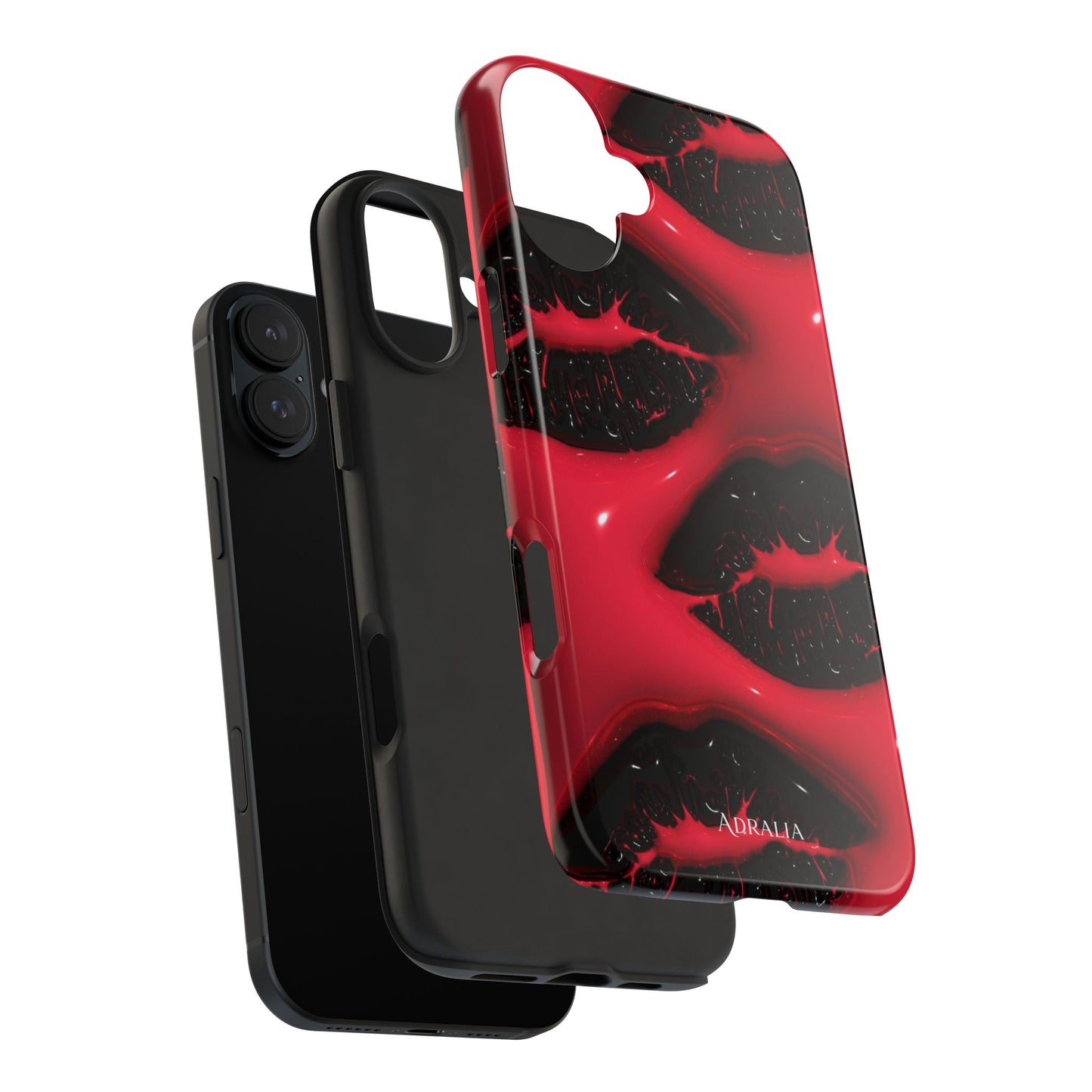 Tough Phone Case – Red Gloss Kiss Print, Shockproof Protective Cover